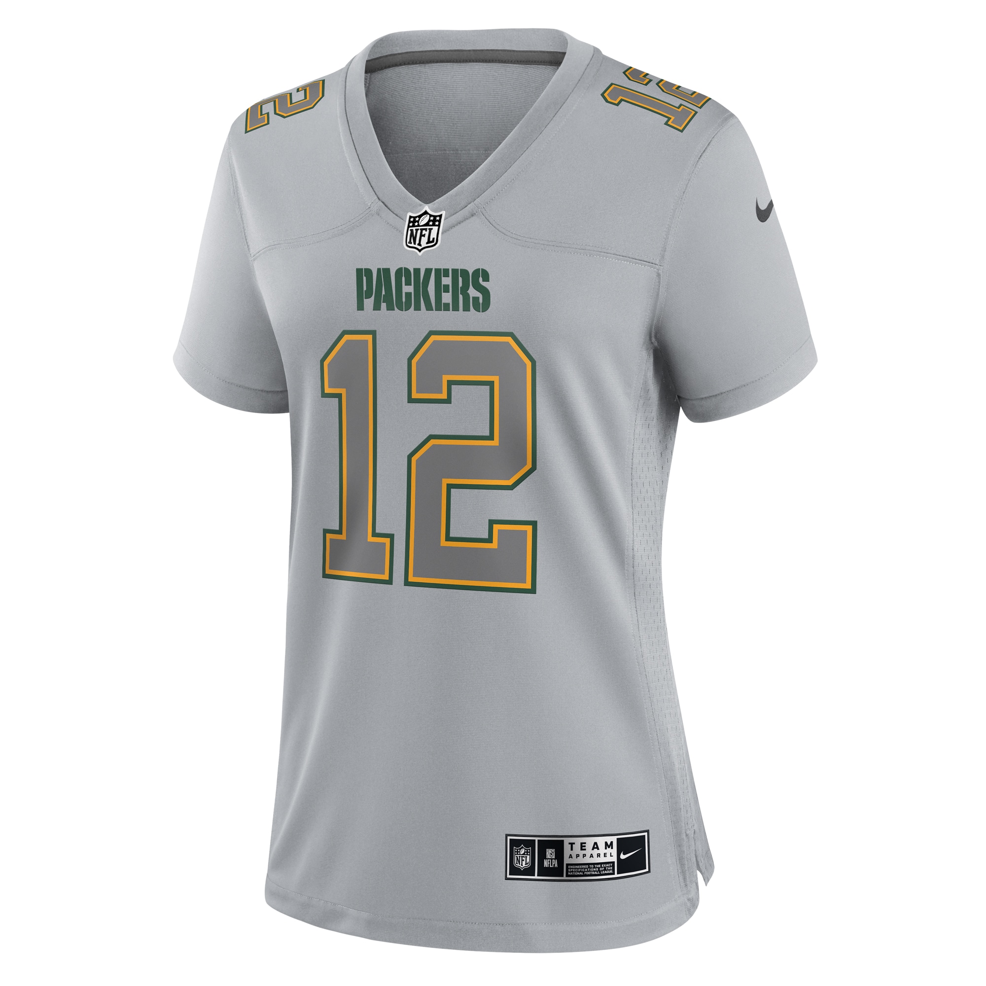 Aaron Rodgers Green Bay Packers Nike Women's Atmosphere Fashion Game Jersey - Gray - vstockx