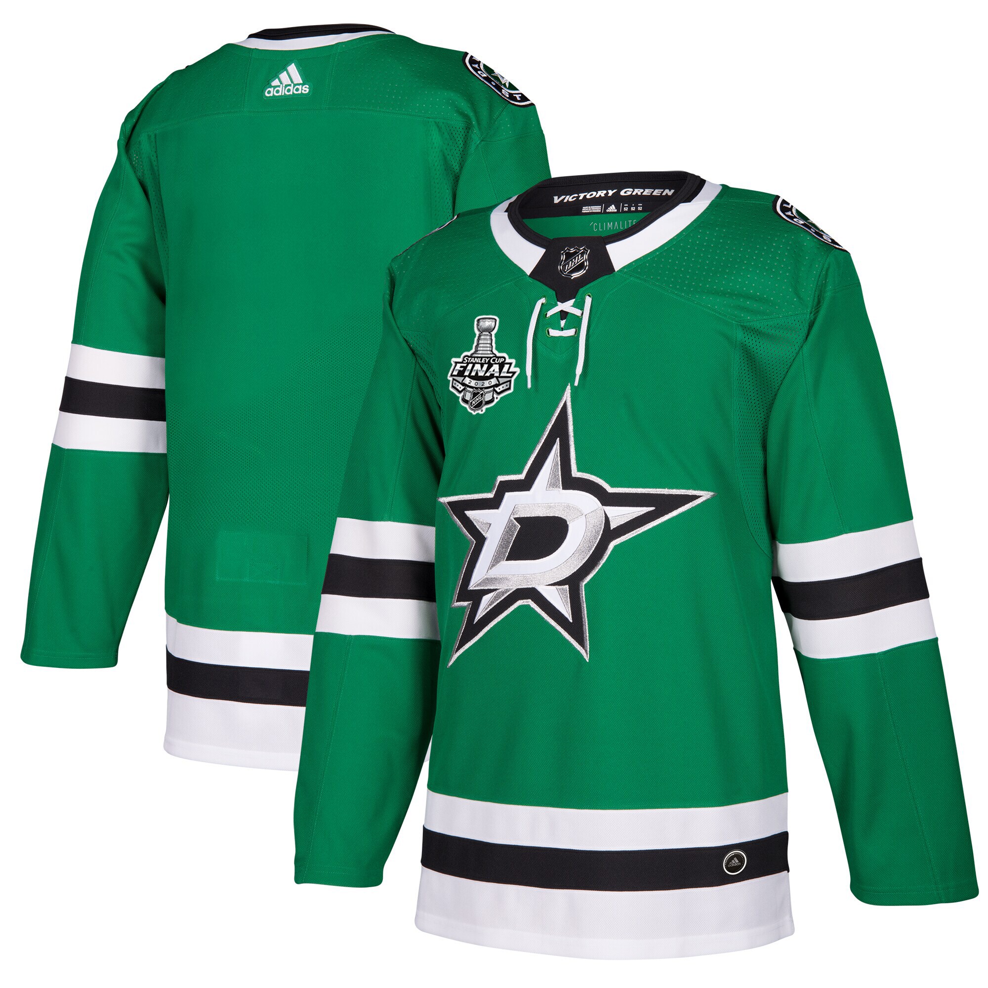 Dallas Stars adidas 2020 Stanley Cup Final Bound Authentic Patch Jersey - Kelly Green - vstockx