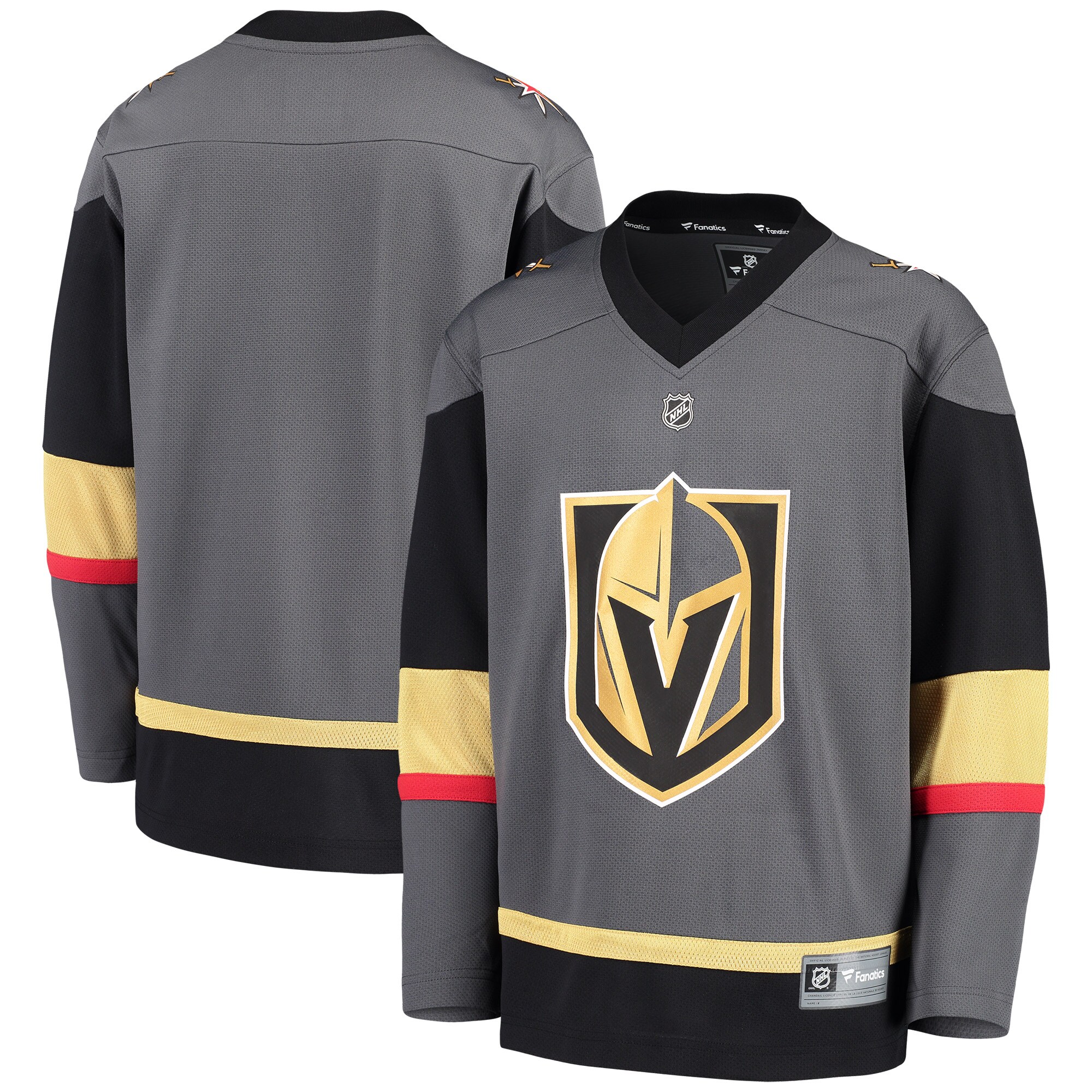 Vegas Golden Knights Fanatics Branded Youth Alternate Replica Blank Jersey - Black - vstockx