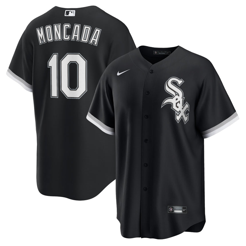 Men's Chicago White Sox Yoan Moncada Black Alternate Replica Player Name Jersey - vstockx