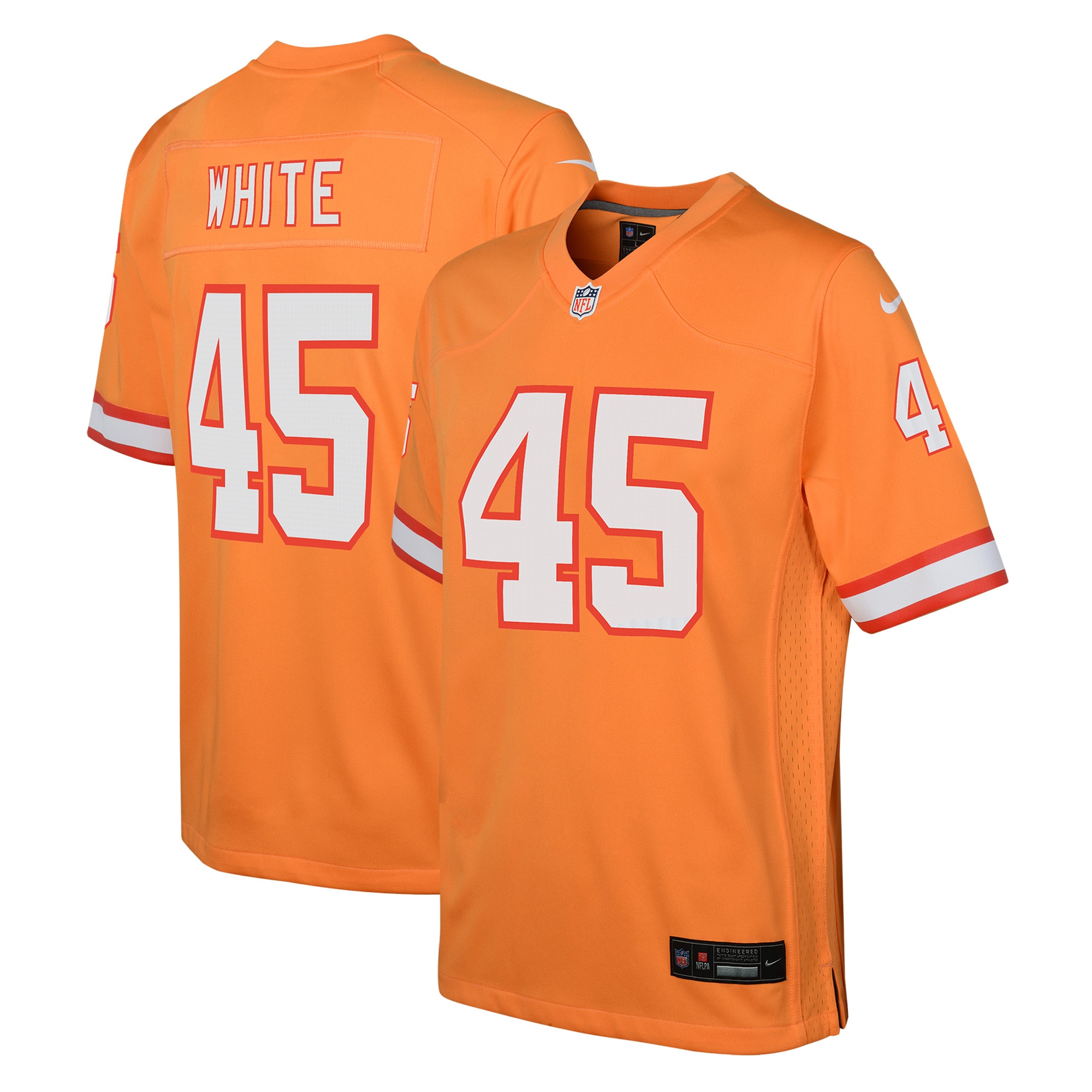 Devin White Tampa Bay Buccaneers Nike Youth Game Jersey - Orange - vstockx