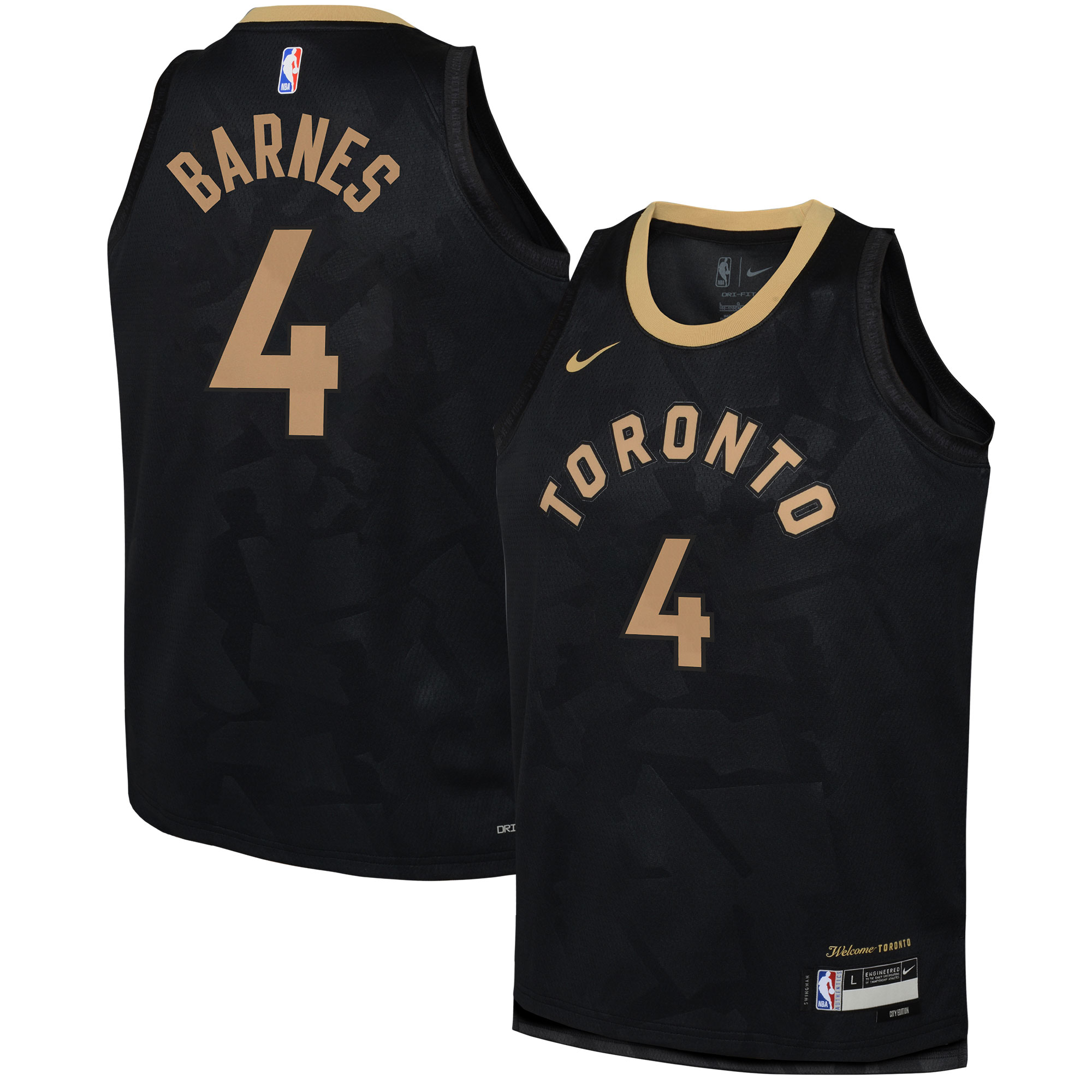 Scottie Barnes Toronto Raptors Nike Youth 2022/23 Swingman Jersey - City Edition - Black - vstockx