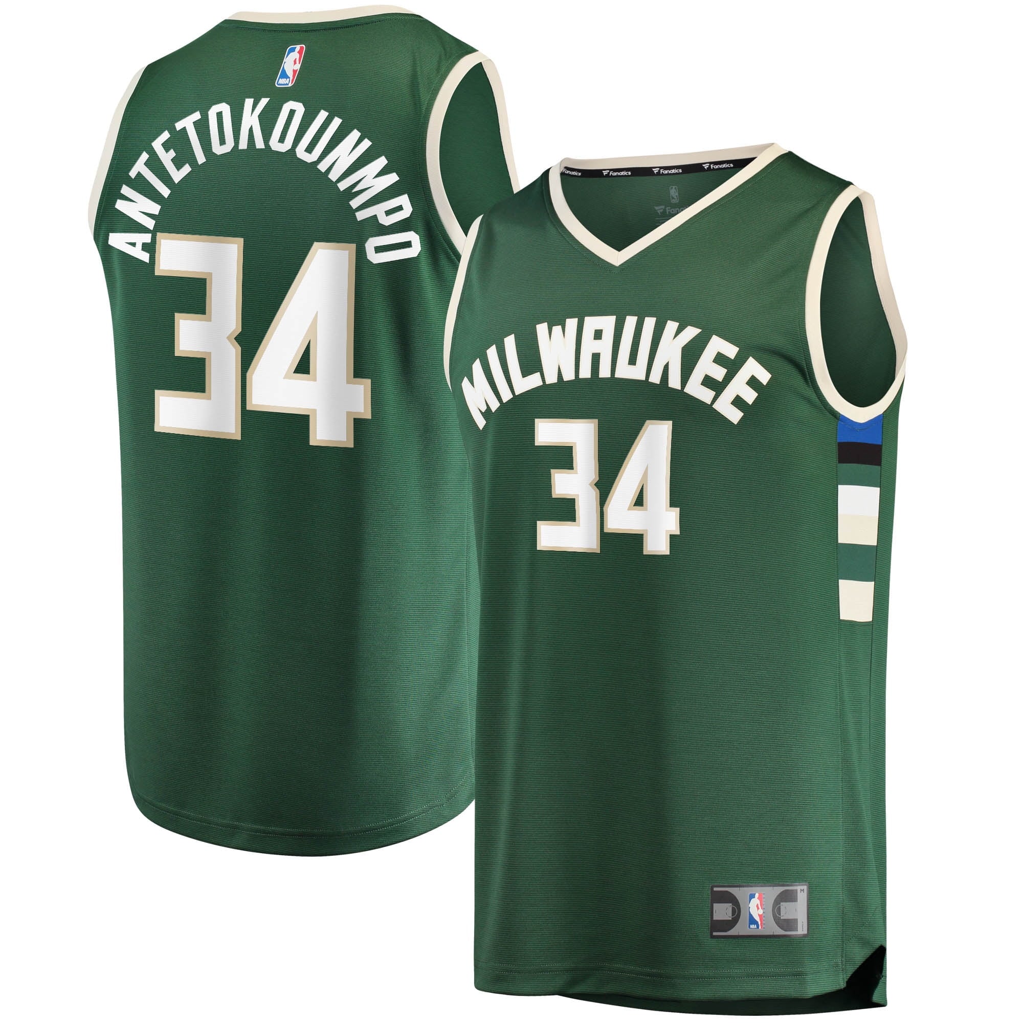 Men's Fanatics Branded Giannis Antetokounmpo Hunter Green Milwaukee Bucks Big & Tall Fast Break Player Jersey - Icon - vstockx