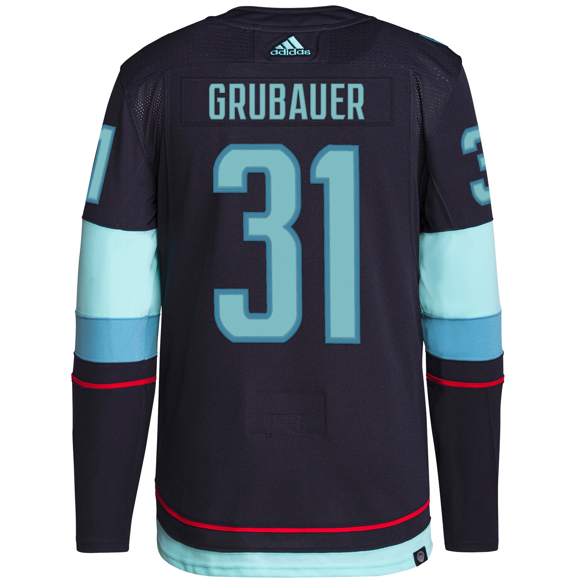 Philipp Grubauer Seattle Kraken adidas Home Authentic Primegreen Player Jersey - Navy - vstockx
