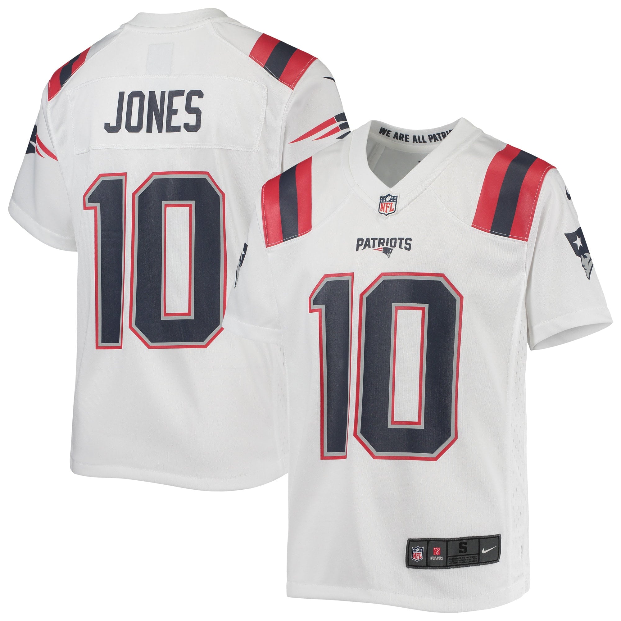 Youth Nike Mac Jones White New England Patriots Game Jersey - vstockx