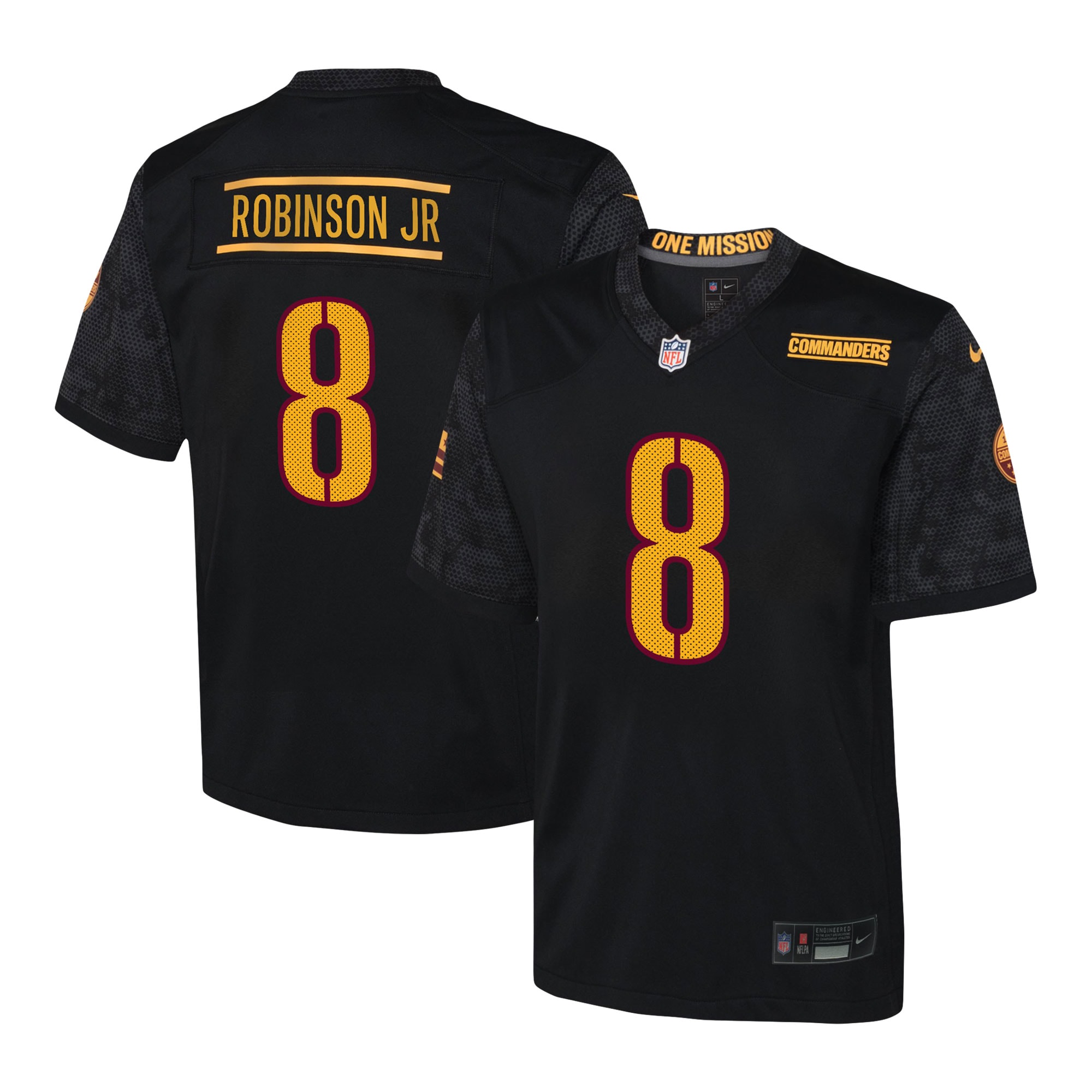 Brian Robinson Jr. Washington Commanders Nike Youth Game Jersey - Black - vstockx