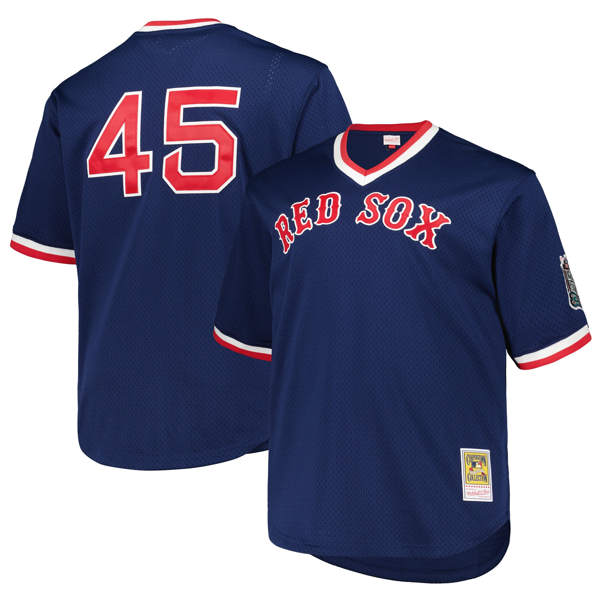 Pedro Martinez Boston Red Sox Mitchell & Ness 1999 Cooperstown Collection Mesh Pullover Jersey - Navy - vstockx