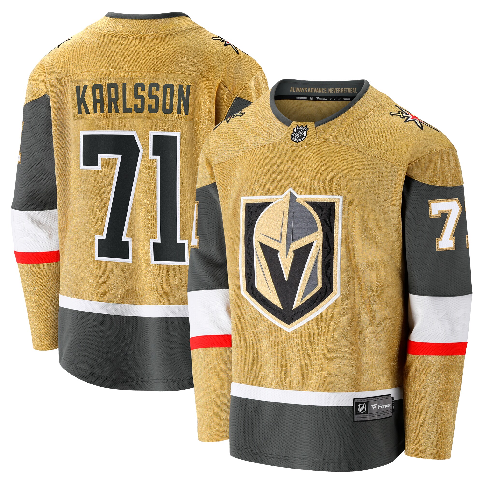 William Karlsson Vegas Golden Knights Fanatics Branded 2020/21 Home Premier Breakaway Player Jersey - Gold - vstockx