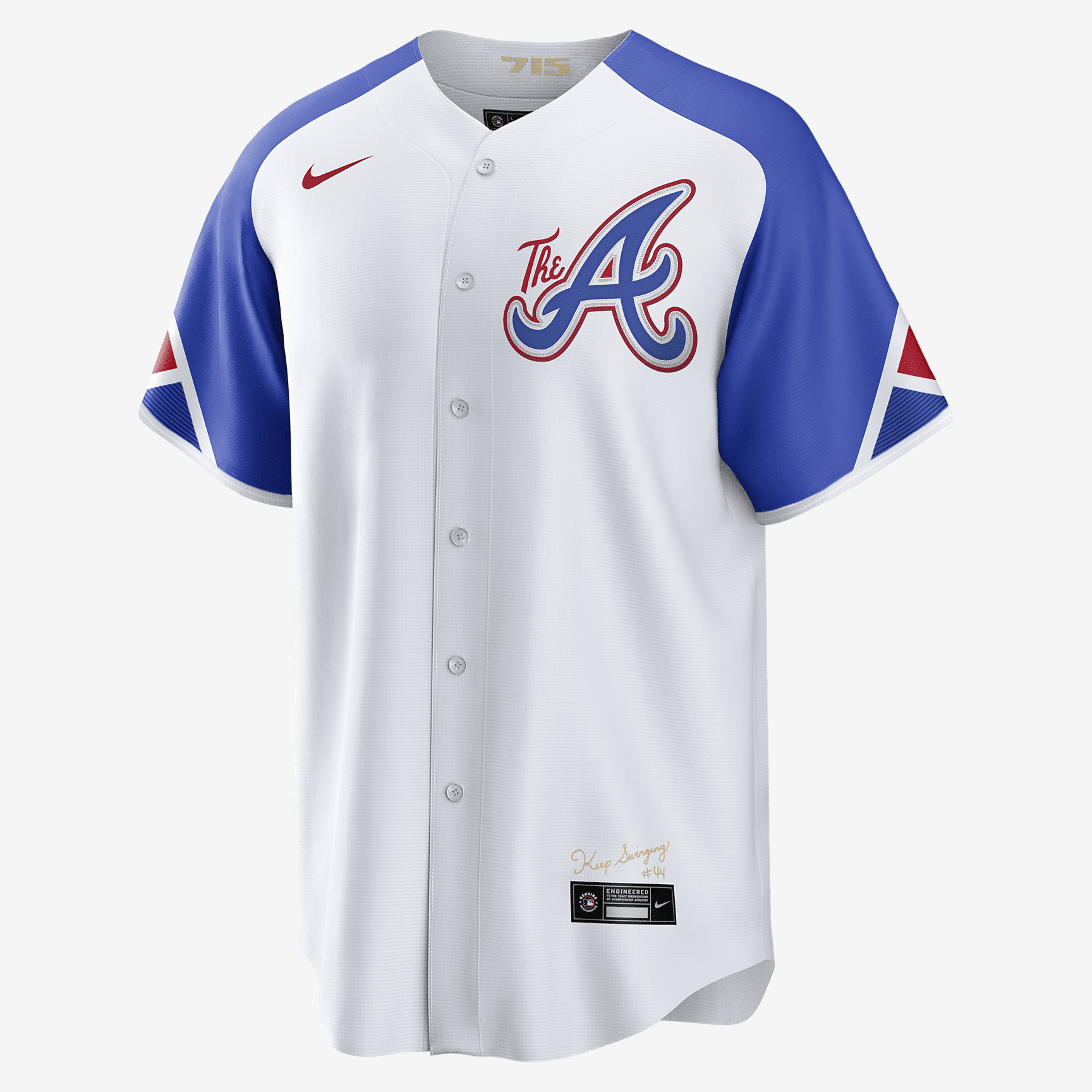 MLB Atlanta Braves City Connect Men's Replica Baseball Jersey - White/Royal Blue - vstockx