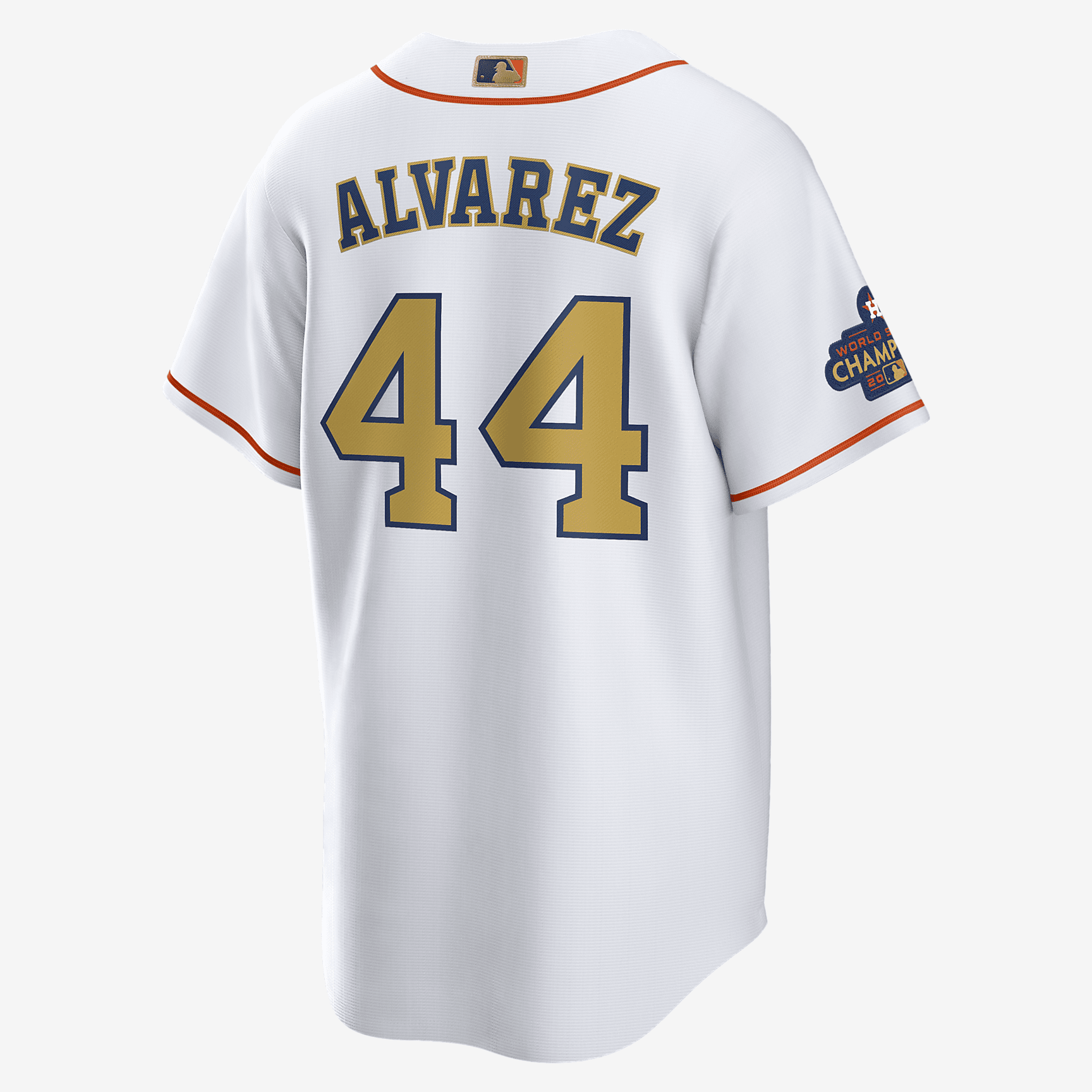 MLB Houston Astros 2022 World Series Champions Gold (Yordan Alvarez) Men's Replica Baseball Jersey - White/Gold - vstockx