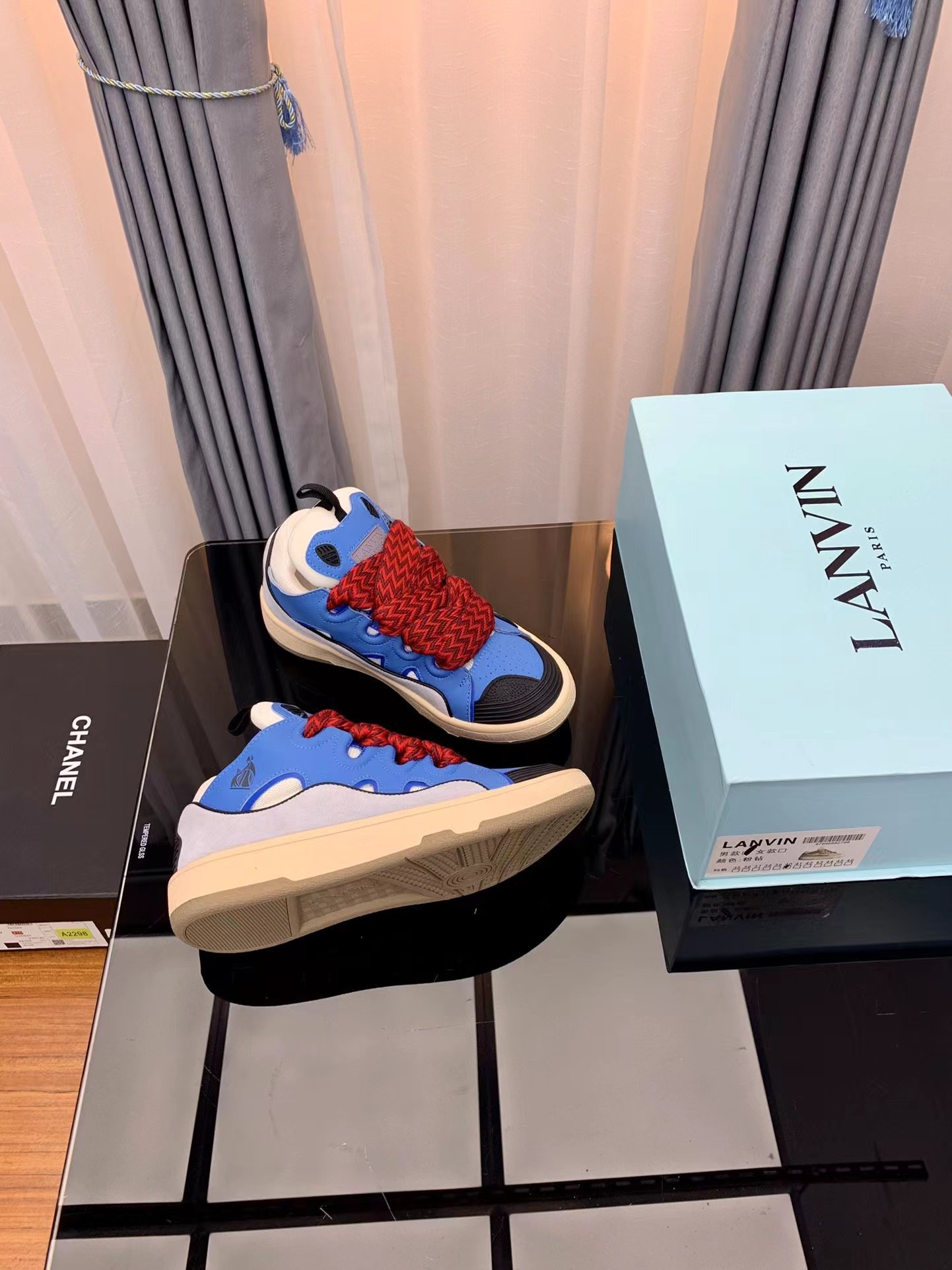 Lanvin Leather Curb blue - vstockx