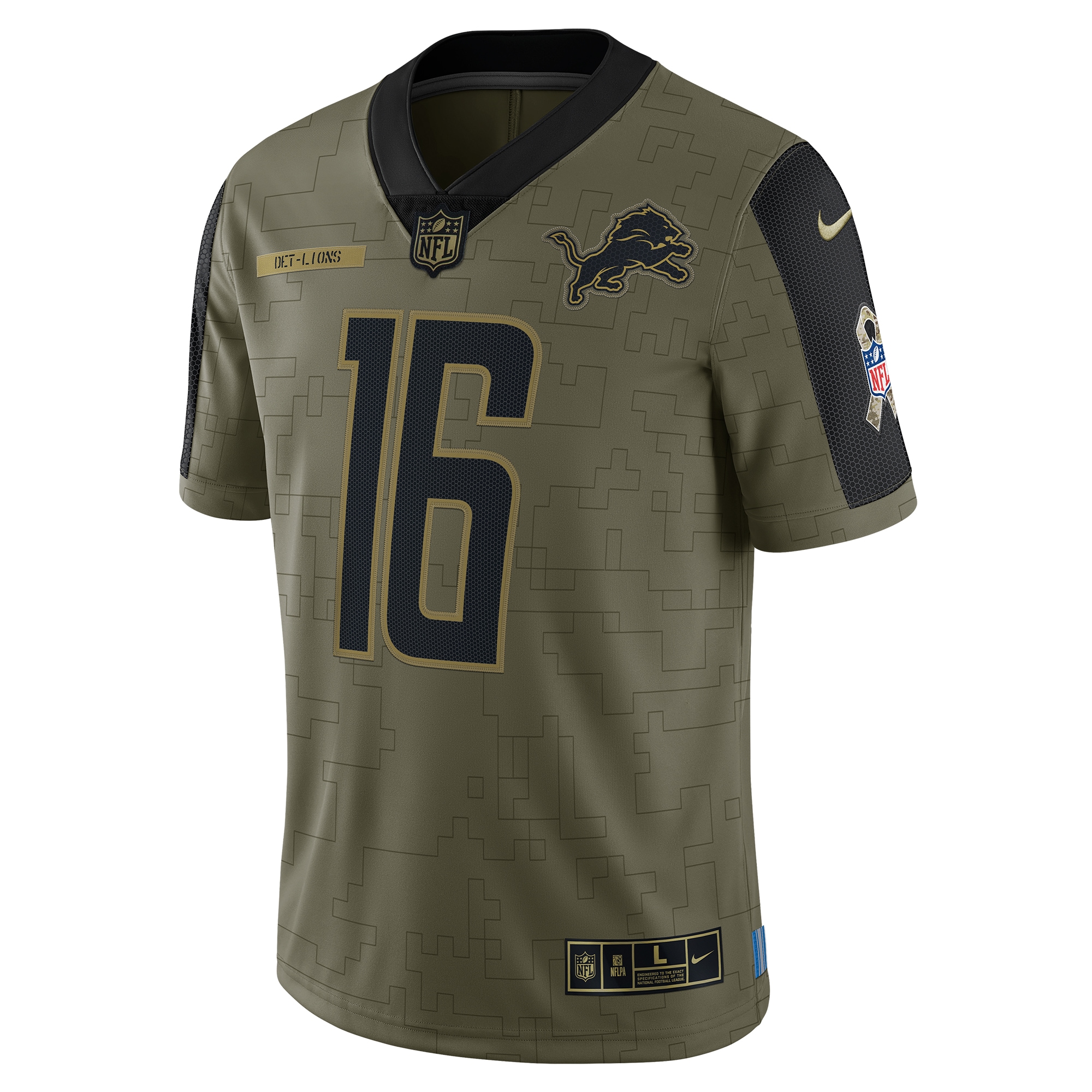 Jared Goff Detroit Lions Nike 2021 Salute To Service Limited Player Jersey - Olive - vstockx
