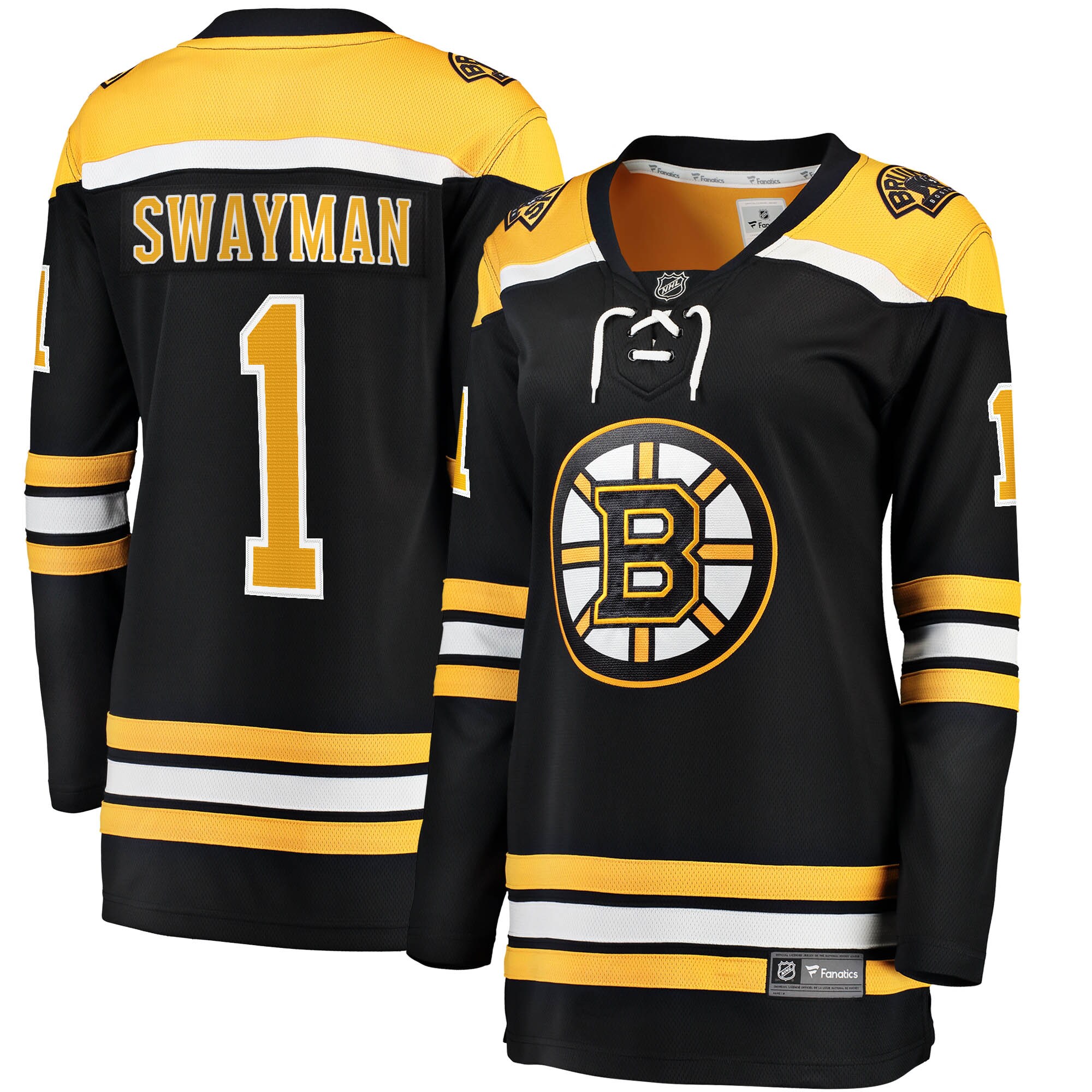 Jeremy Swayman Boston Bruins Fanatics Branded Women's 2017/18 Home Breakaway Jersey - Black - vstockx