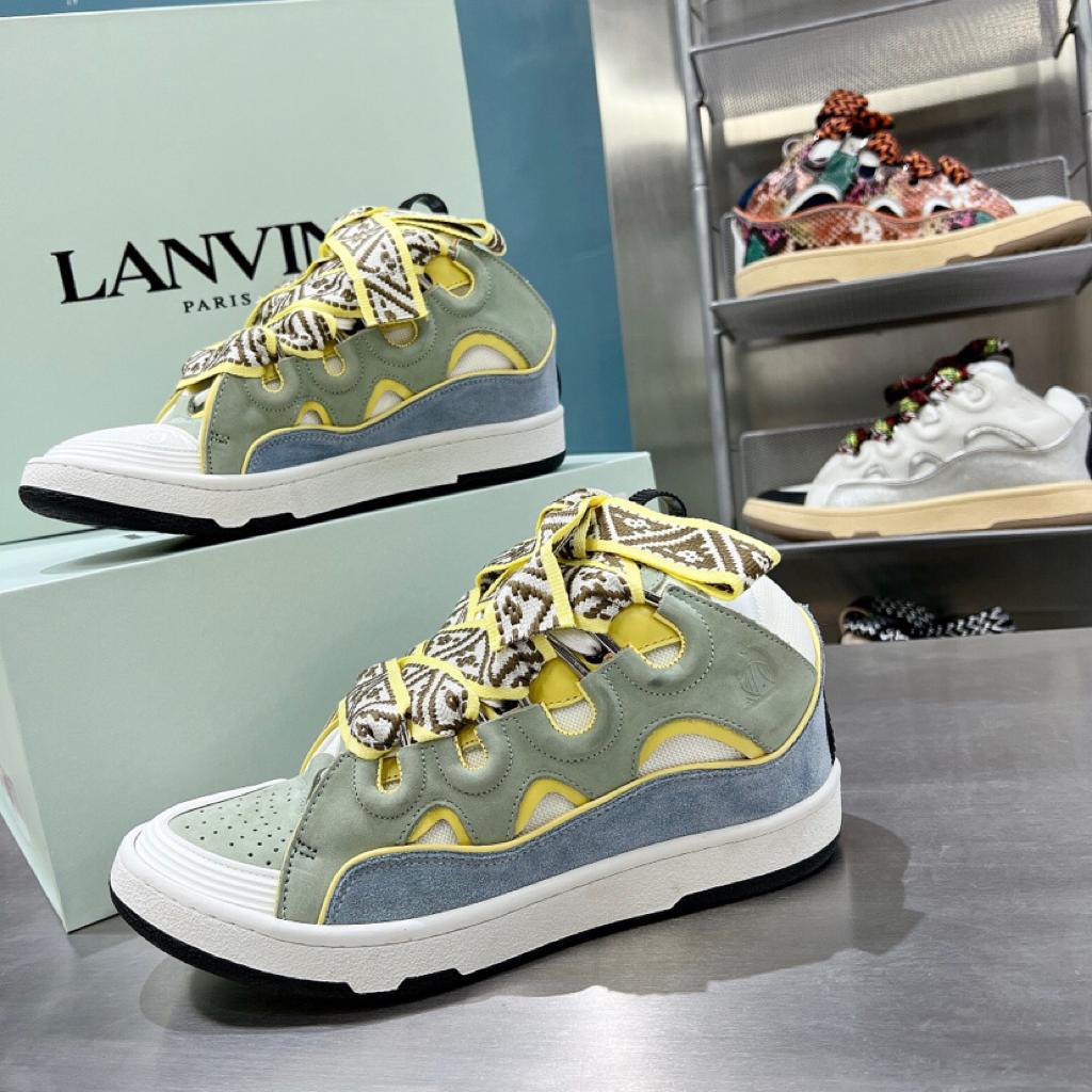 Lanvin Curb Sneaker Blue Grey - vstockx