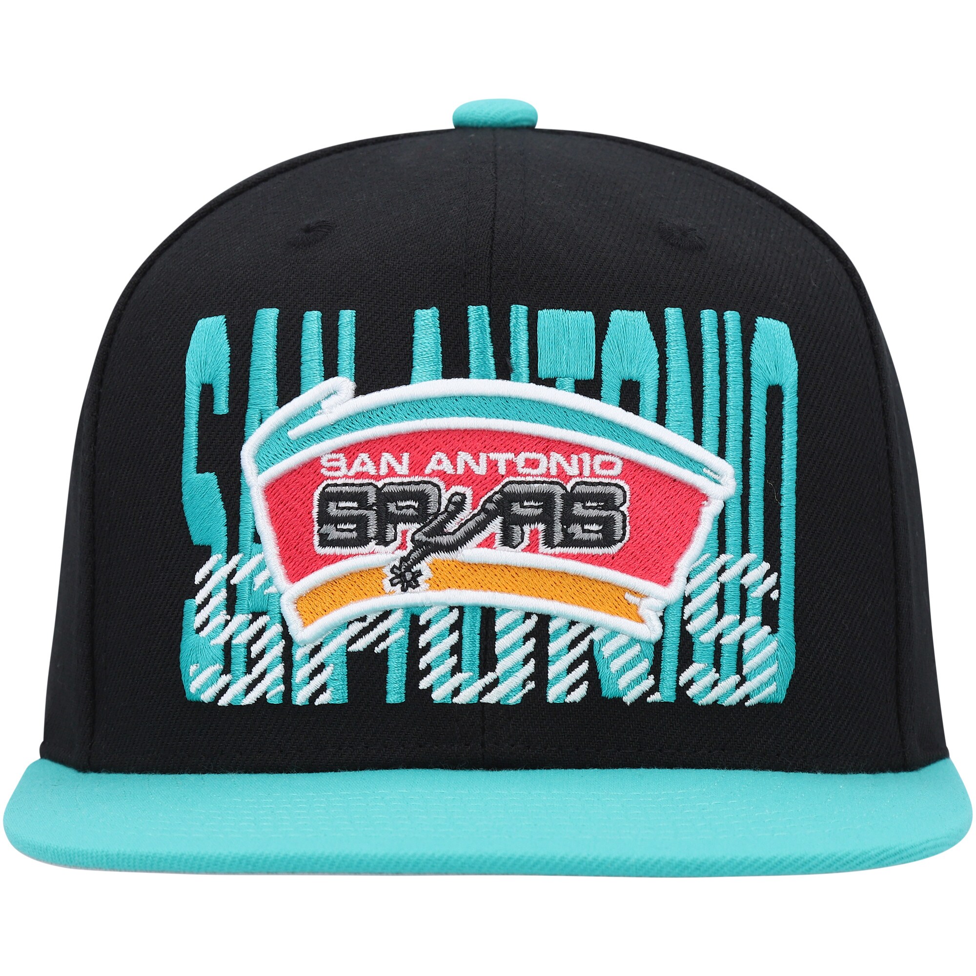 San Antonio Spurs Mitchell & Ness SOUL Cross Check Snapback - Black - vstockx
