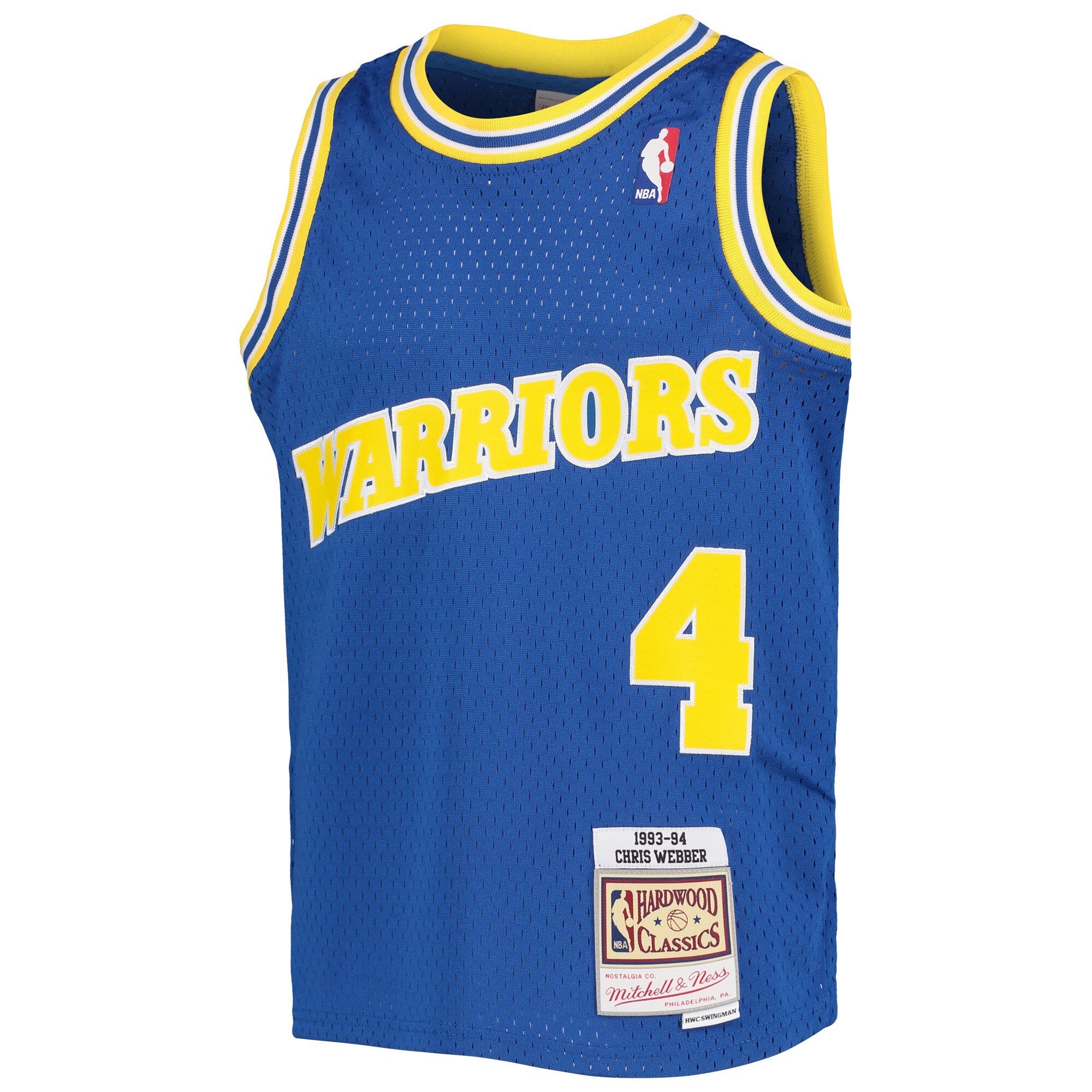 Chris Webber Golden State Warriors Mitchell & Ness Youth 1993-94 Hardwood Classics Swingman Jersey - Royal - vstockx