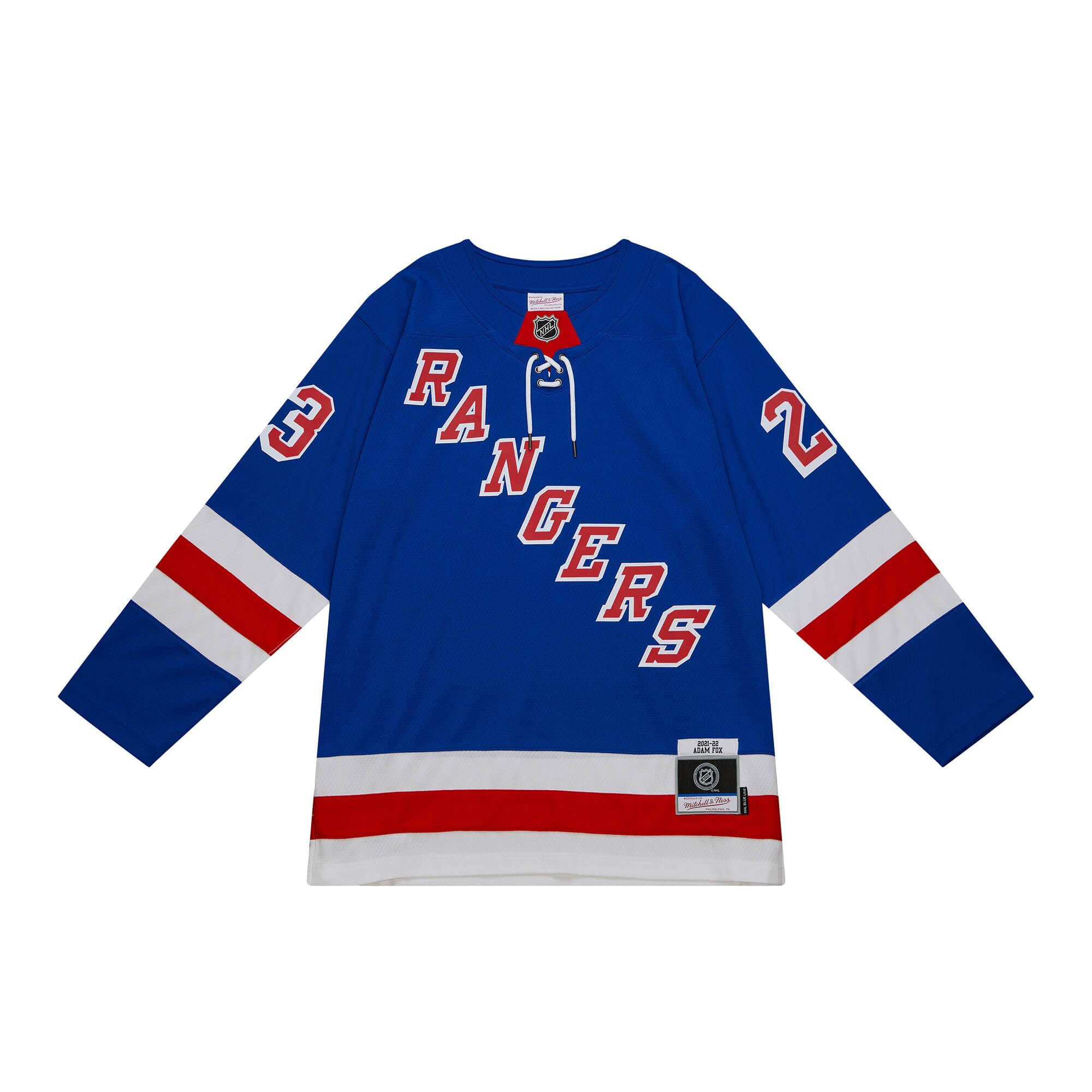 Blue Line Adam Fox New York Rangers 2021 Jersey - vstockx