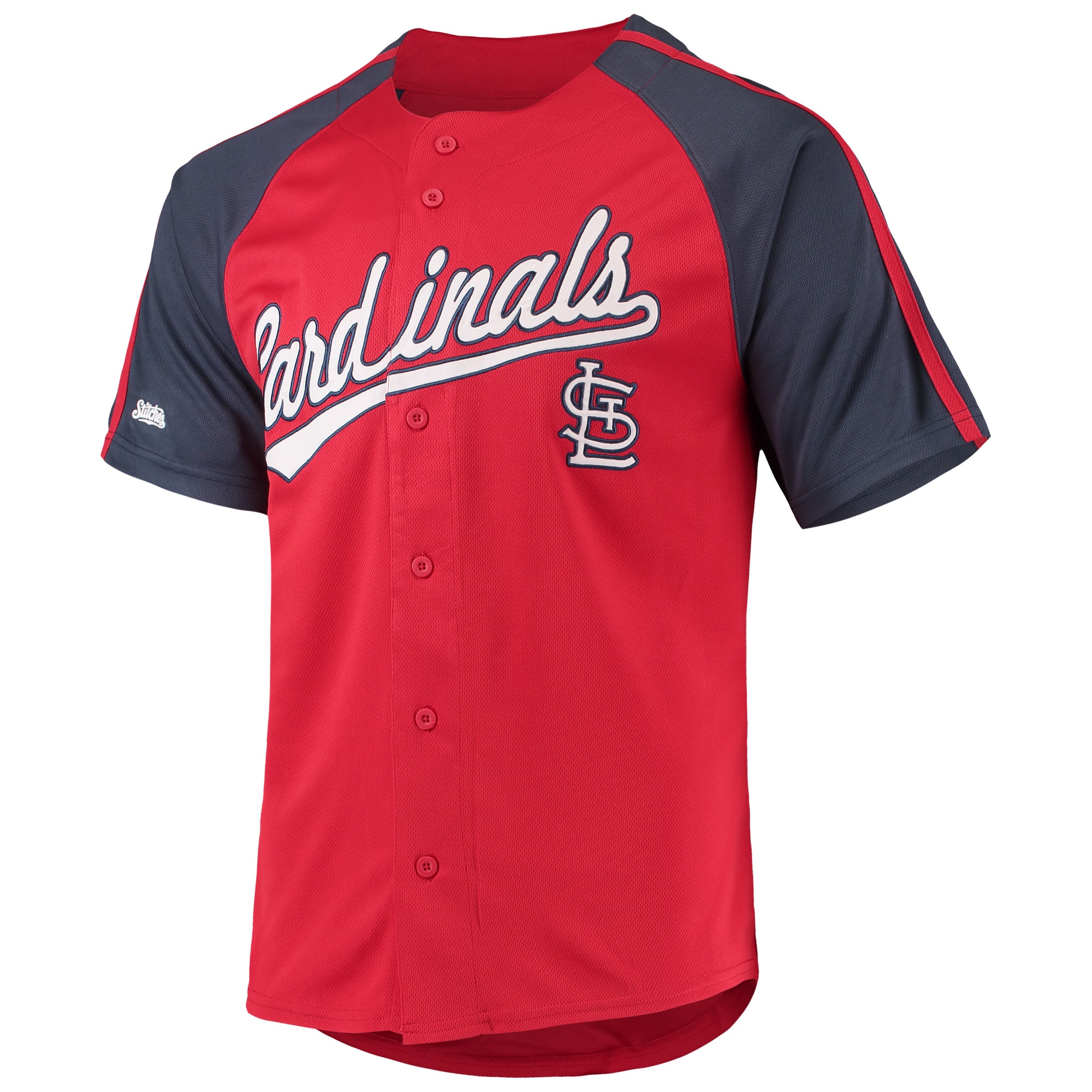 St. Louis Cardinals Stitches Button-Down Raglan Replica Jersey - Red - vstockx