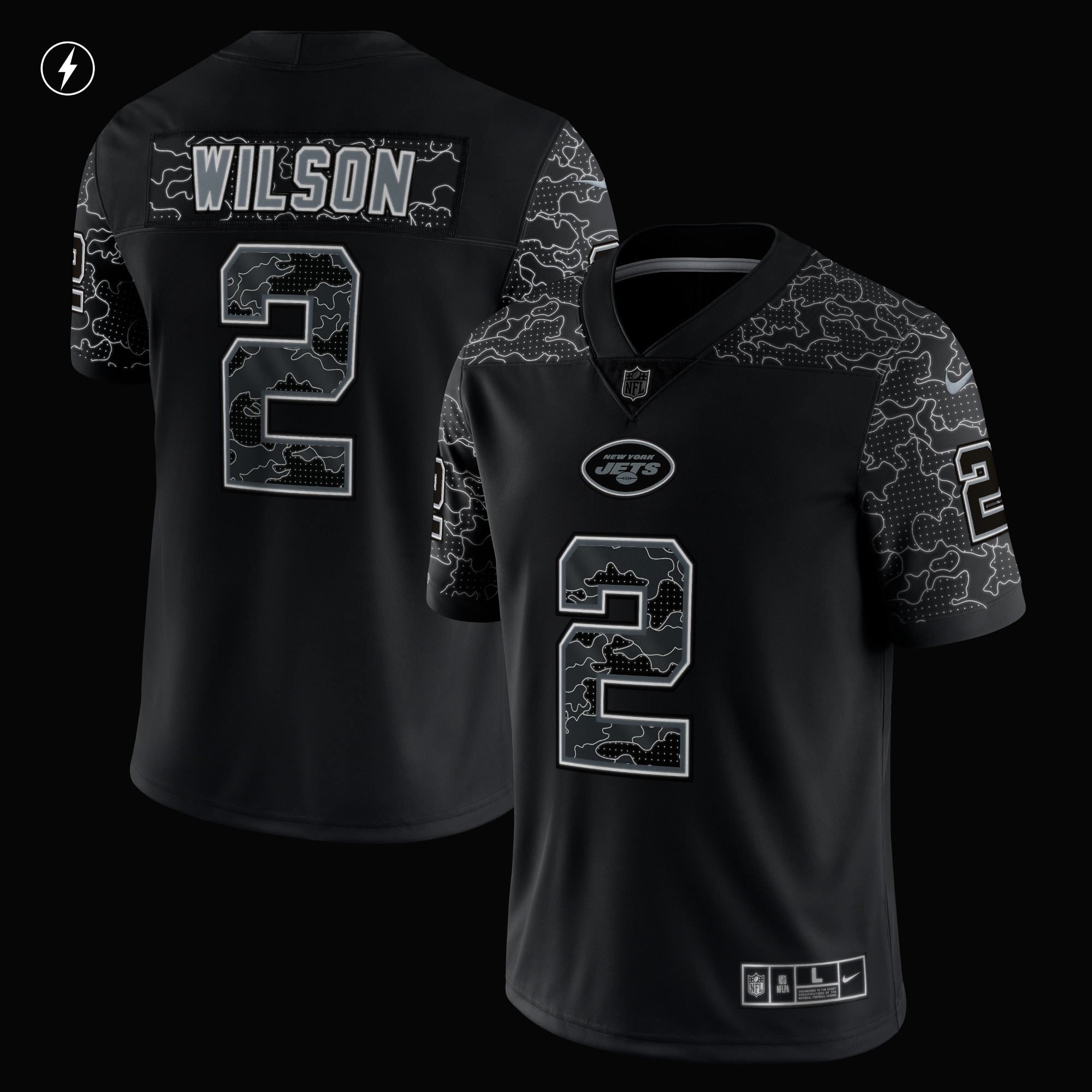 Zach Wilson New York Jets Nike RFLCTV Limited Jersey - Black - vstockx