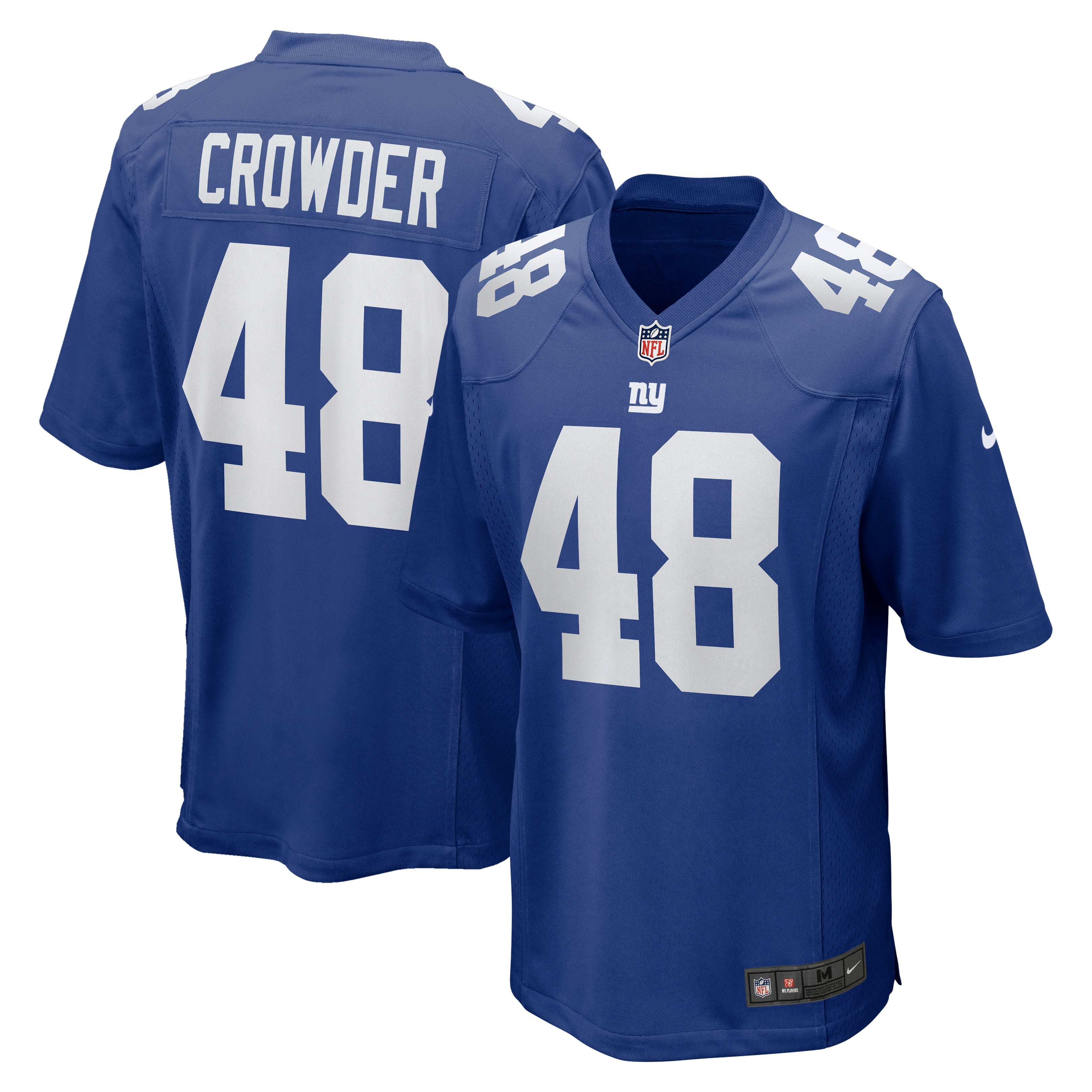 Men's Nike Tae Crowder Royal New York Giants Team Game Jersey - vstockx