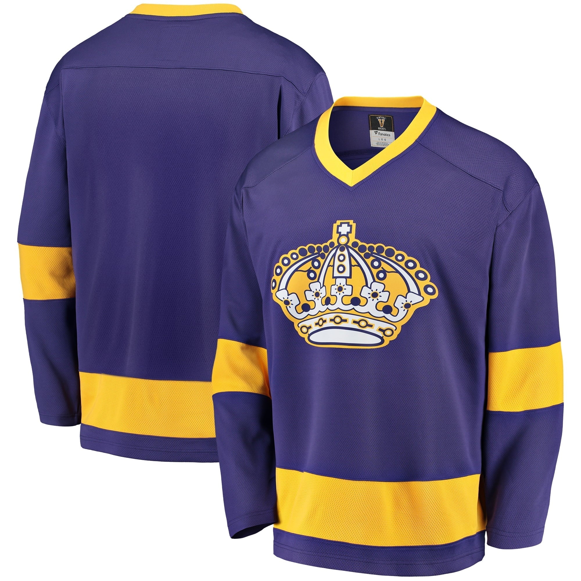 Men's Fanatics Branded Purple/Gold Los Angeles Kings Premier Breakaway Heritage Blank Jersey - vstockx