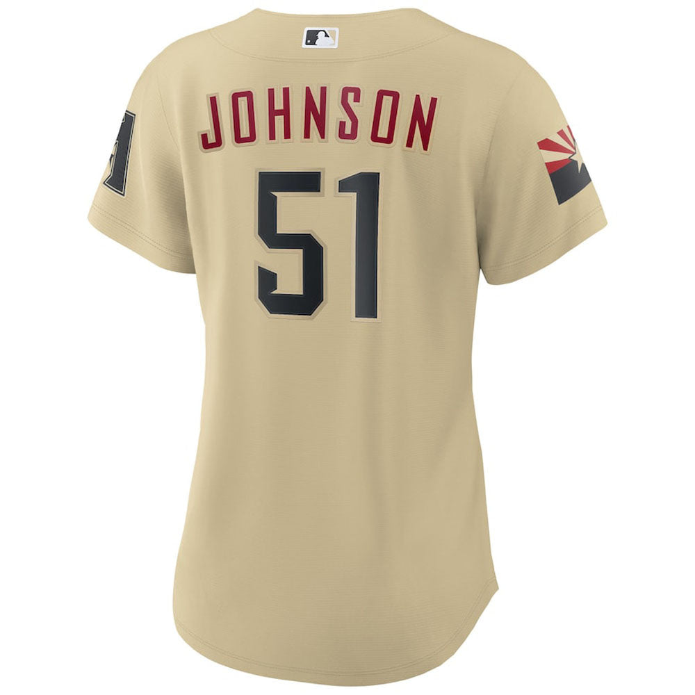 Women's Arizona Diamondbacks Randy Johnson City Connect Replica Jersey - Sand - vstockx