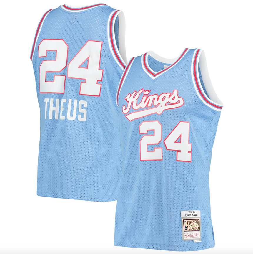 Men's Reggie Theus Sacramento Kings 1985-86 Powder Blue Swingman Replica Jersey By Mitchell & Ness - vstockx