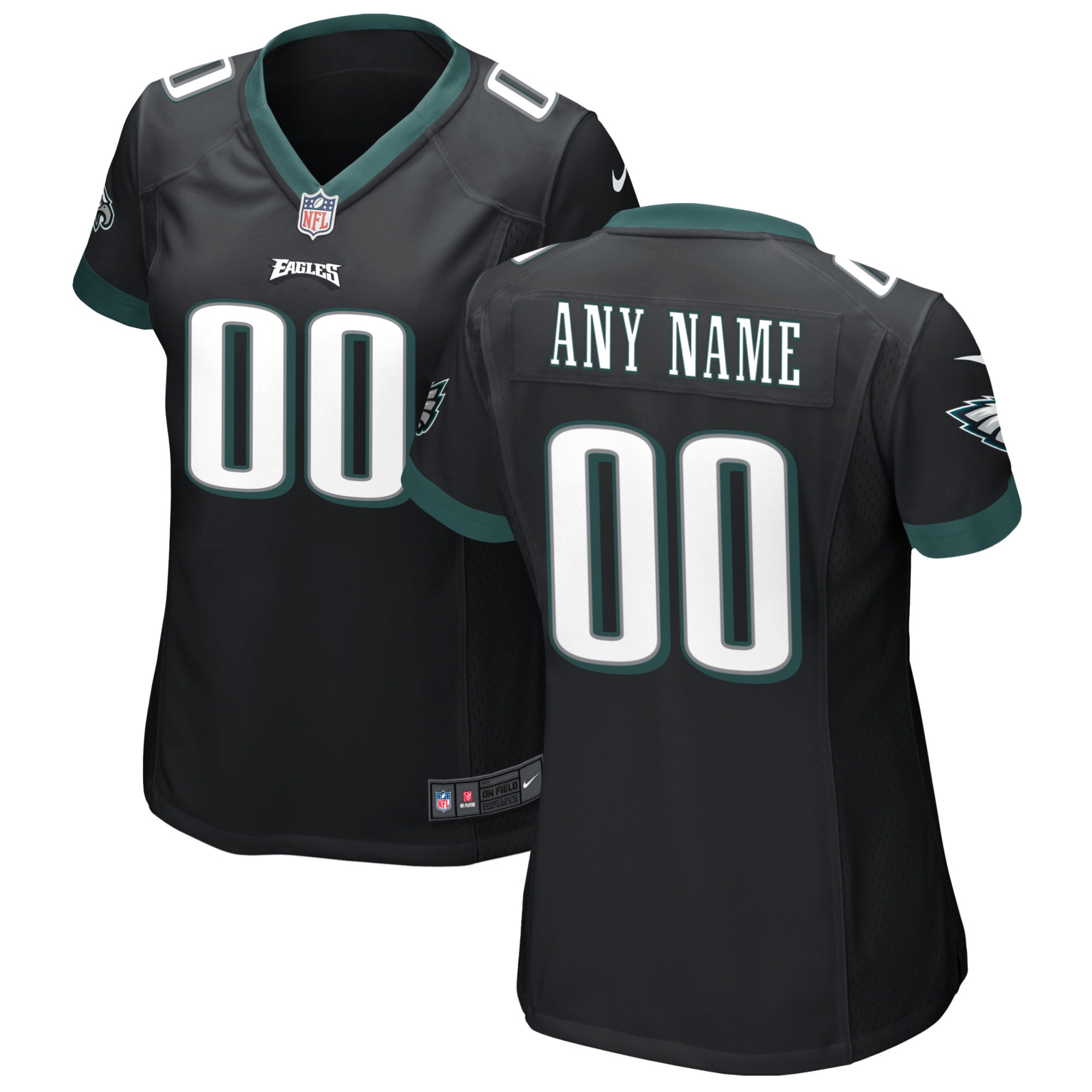 Philadelphia Eagles Nike Women's Alternate Custom Game Jersey - Black - vstockx