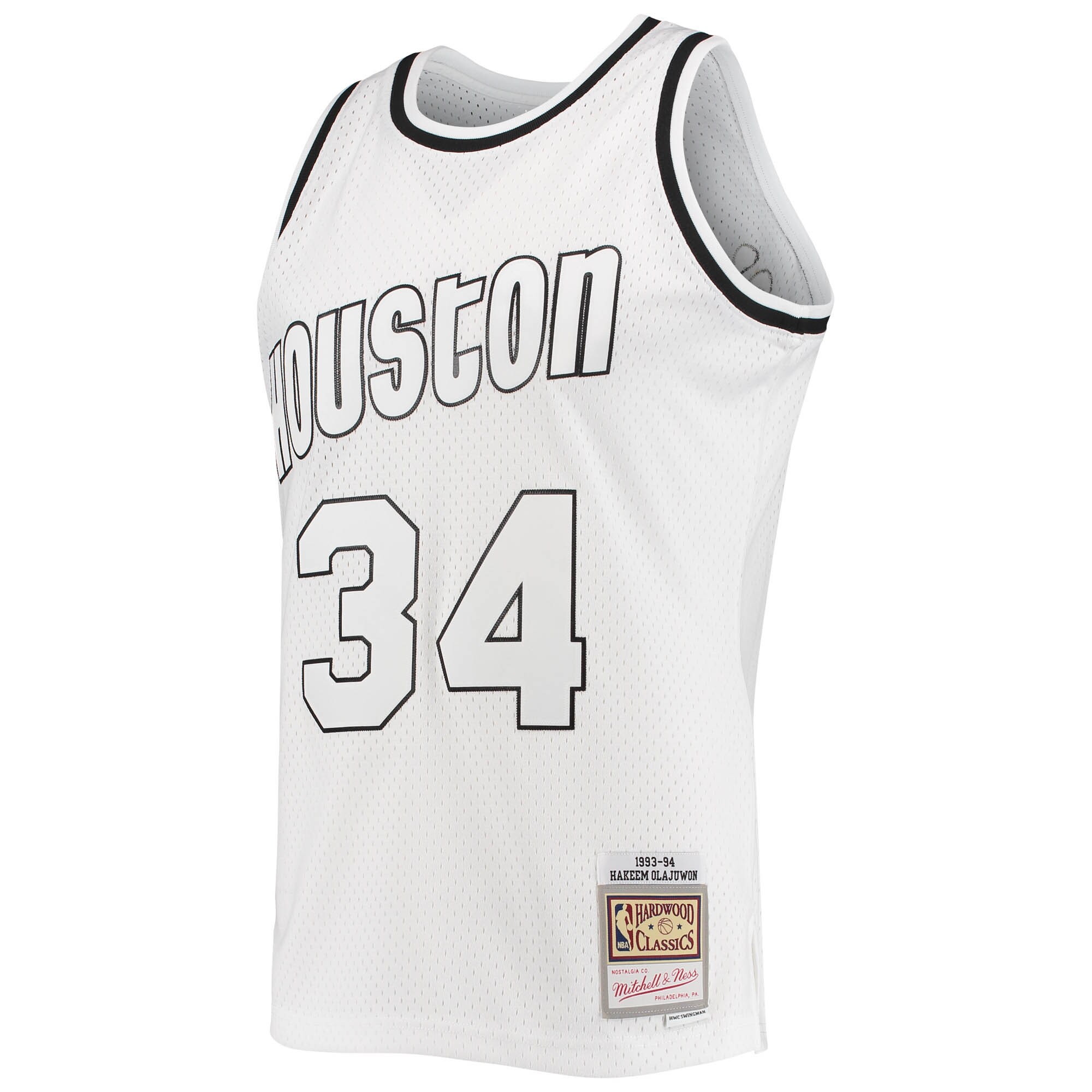 Hakeem Olajuwon Houston Rockets Mitchell & Ness White Out Swingman Jersey - vstockx