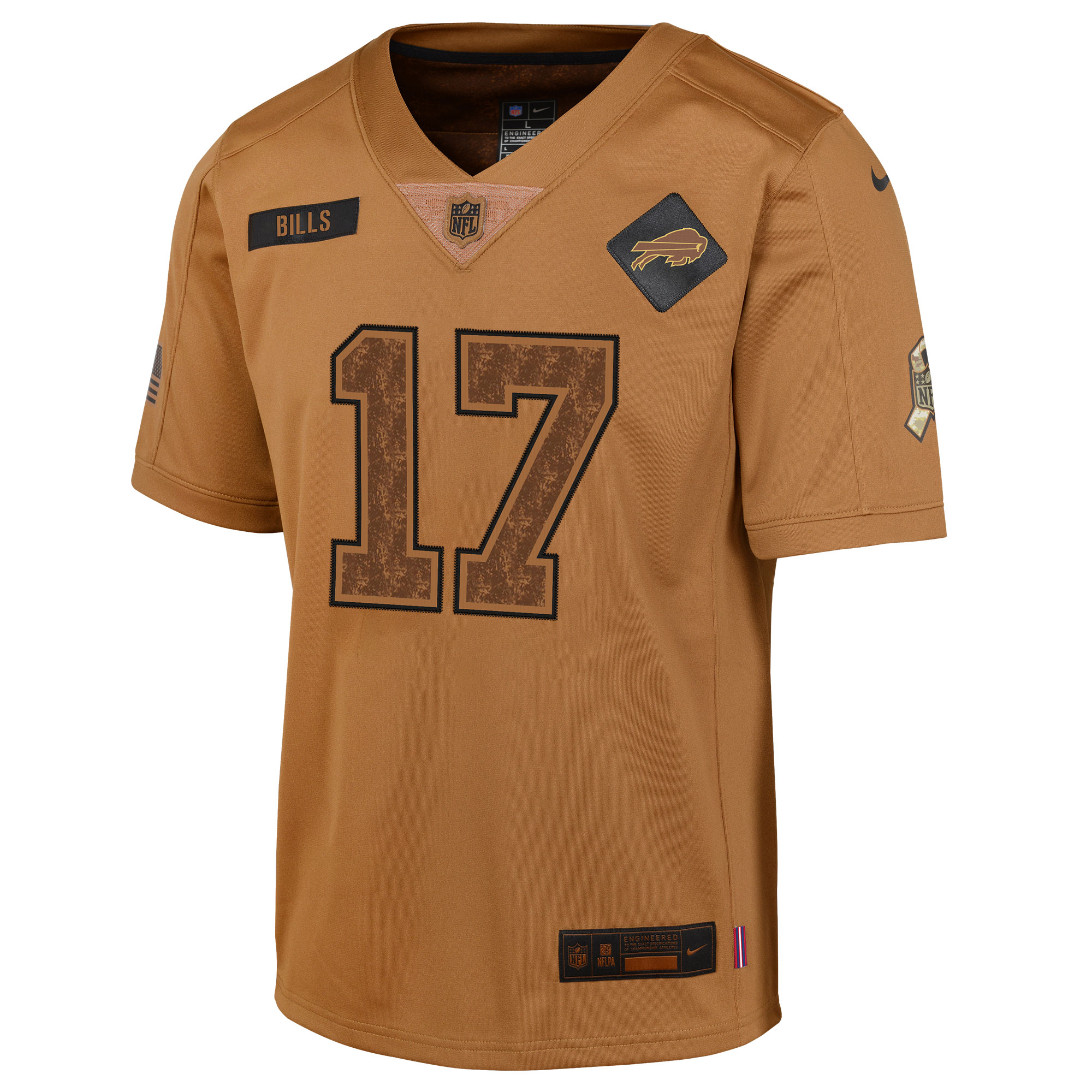 Josh Allen Buffalo Bills Nike Youth 2023 Salute To Service Limited Jersey - Brown - vstockx