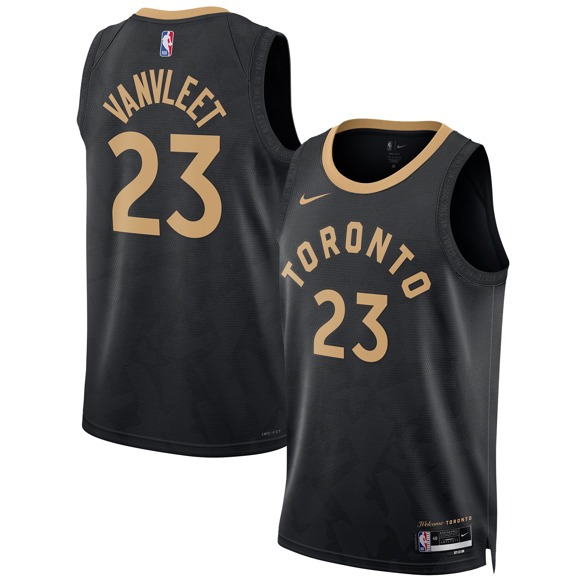 Fred VanVleet Toronto Raptors Nike Unisex 2022/23 Swingman Jersey - City Edition - Black - vstockx