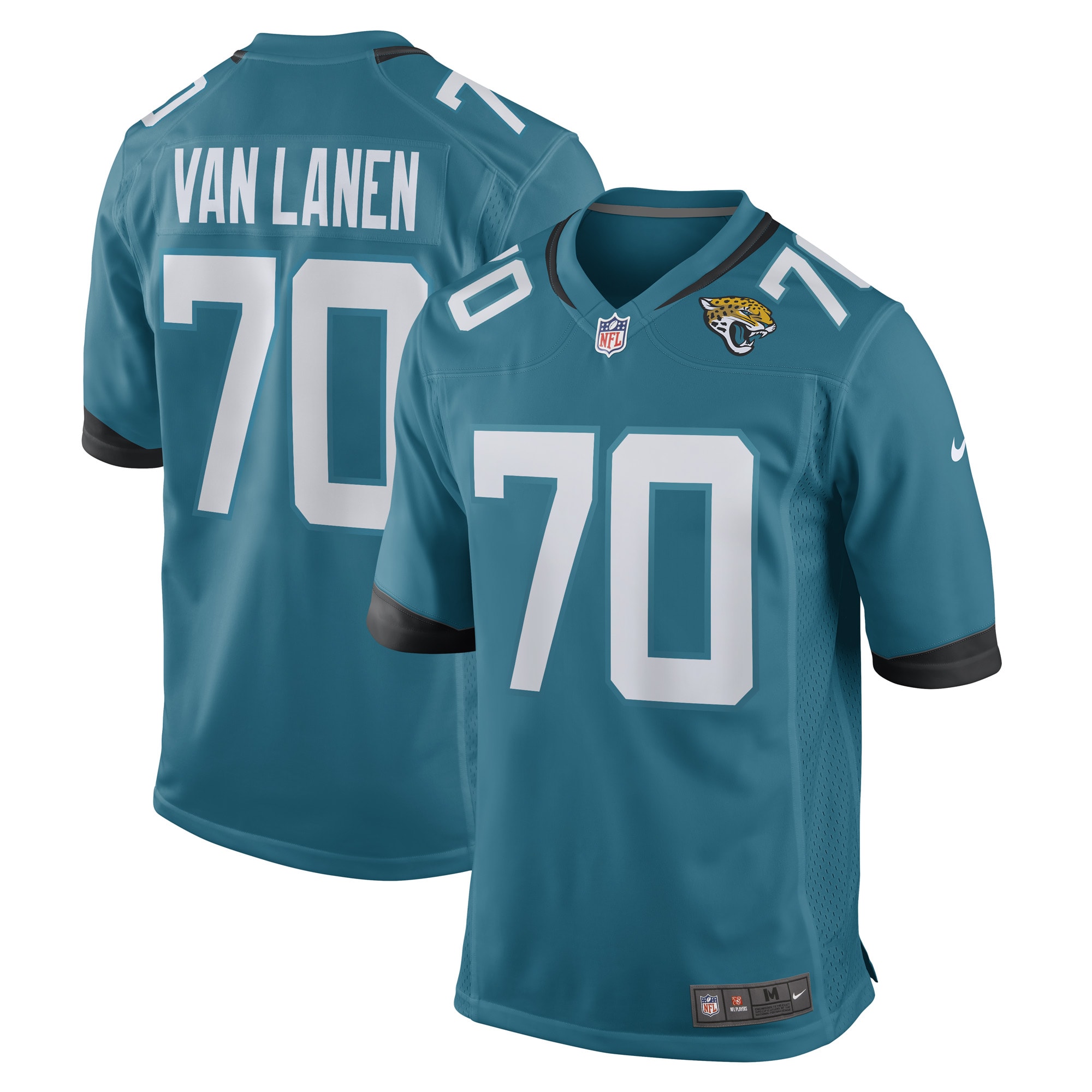 Cole Van Lanen Jacksonville Jaguars Nike Game Player Jersey - Teal - vstockx