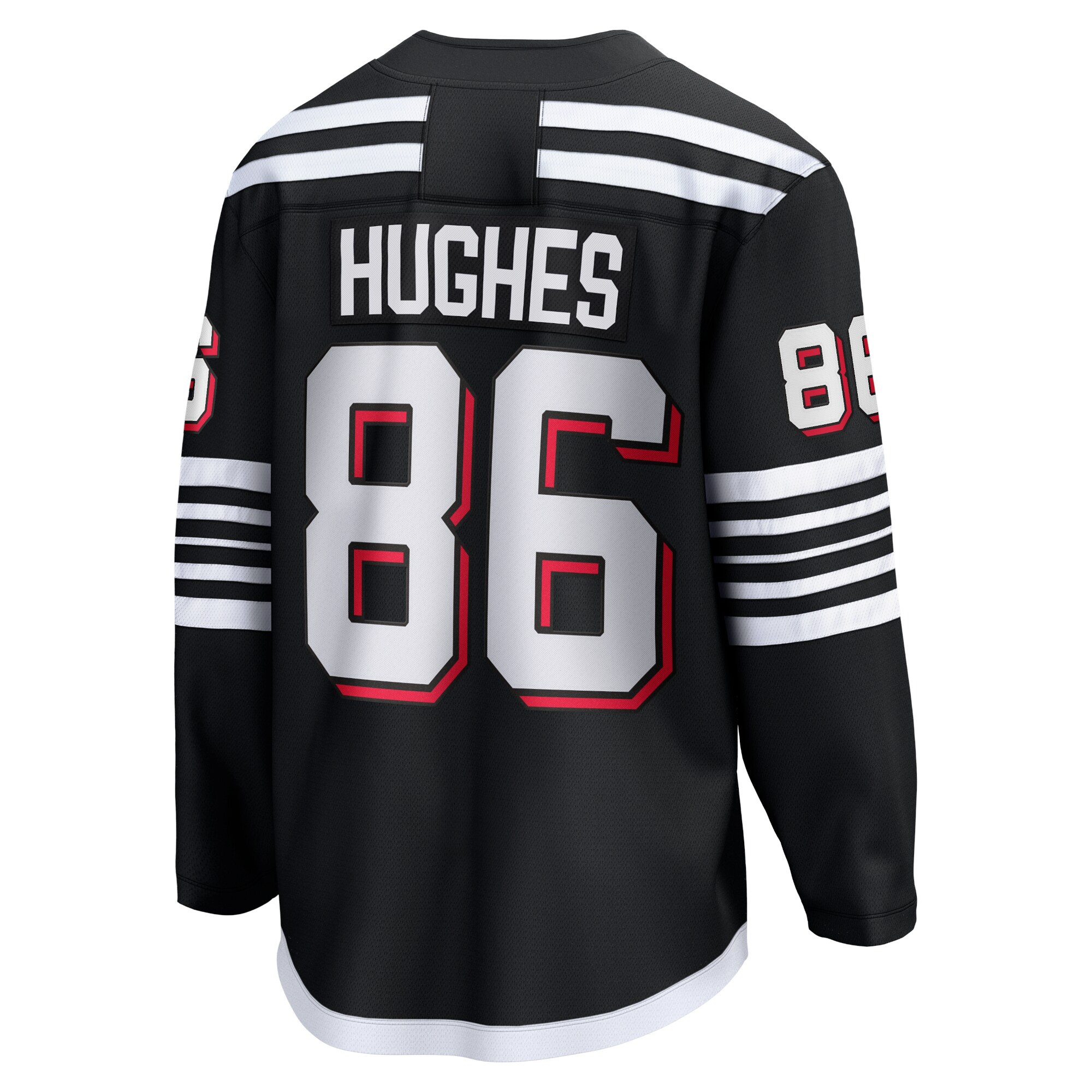Jack Hughes New Jersey Devils Fanatics Branded Alternate Premier Breakaway Player Jersey - Black - vstockx