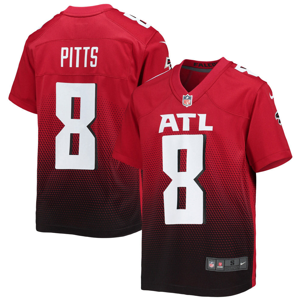 Youth Atlanta Falcons Kyle Pitts Game Jersey Red - vstockx
