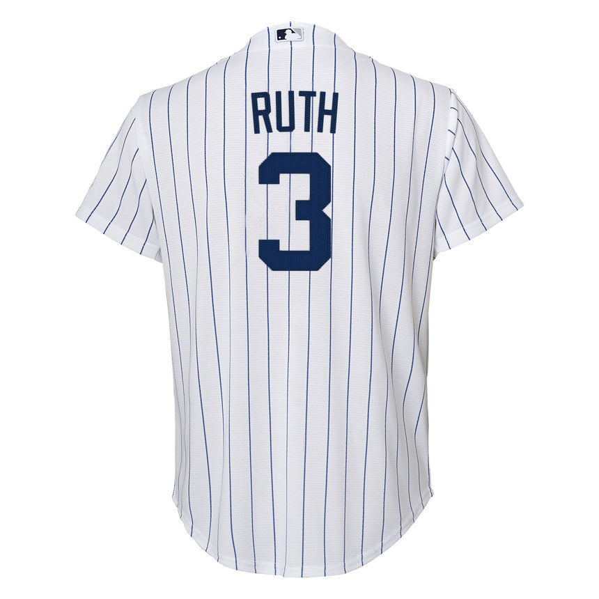 Youth Babe Ruth New York Yankees White Home Replica Player Jersey - vstockx