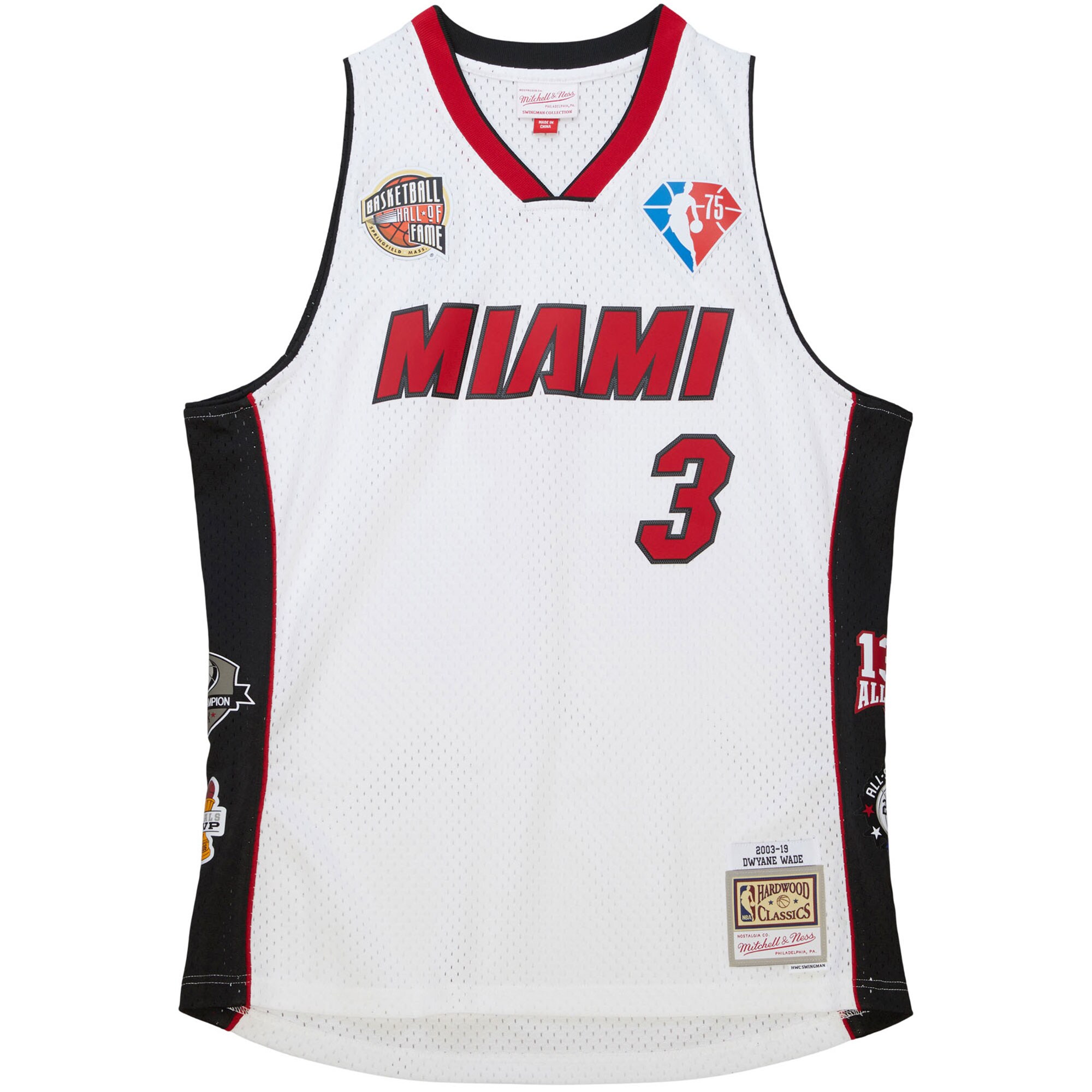 Dwyane Wade Miami Heat Mitchell & Ness Unisex Hall of Fame Class of 2023 Throwback Swingman Jersey - White - vstockx