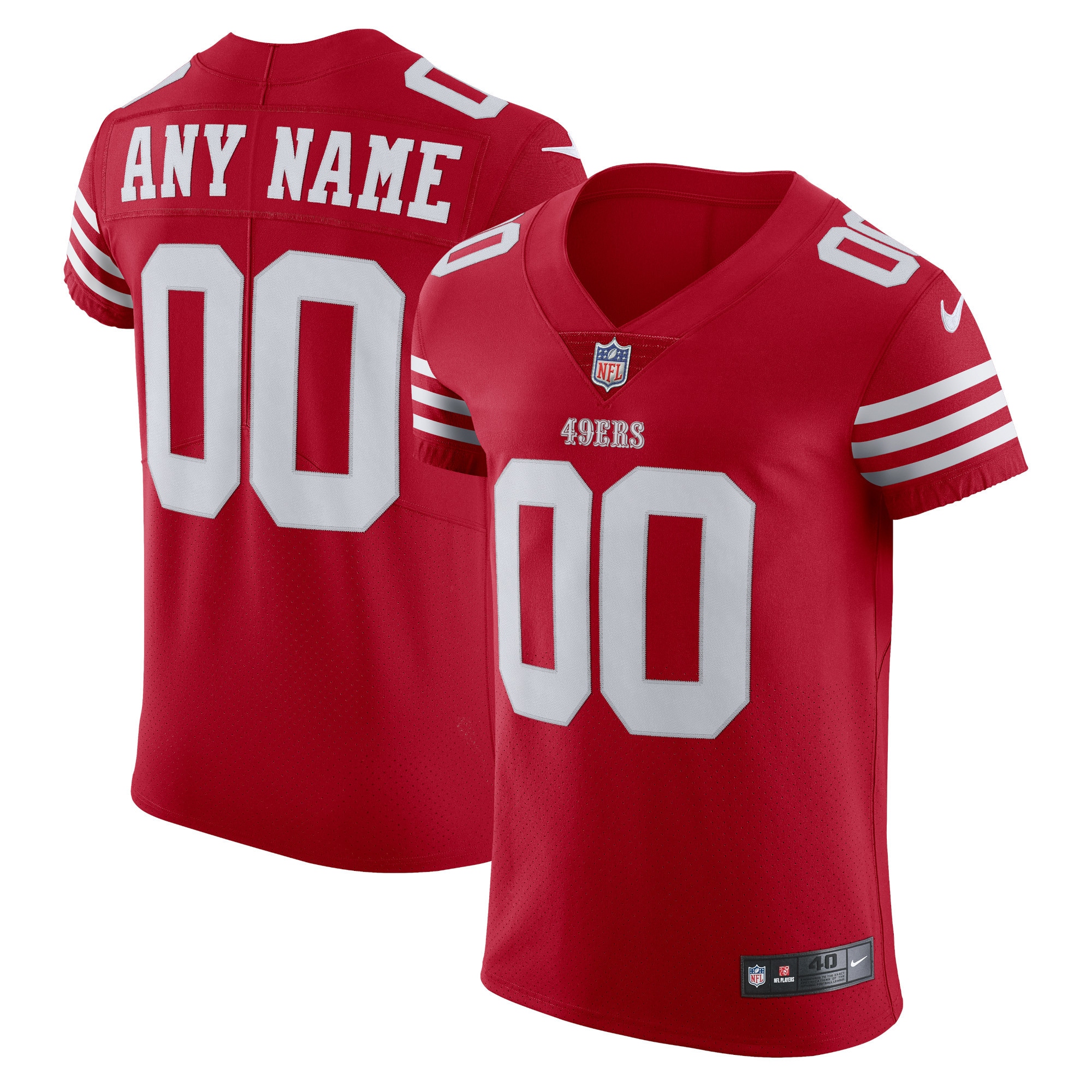 San Francisco 49ers Nike Vapor Elite Custom Jersey - Scarlet - vstockx