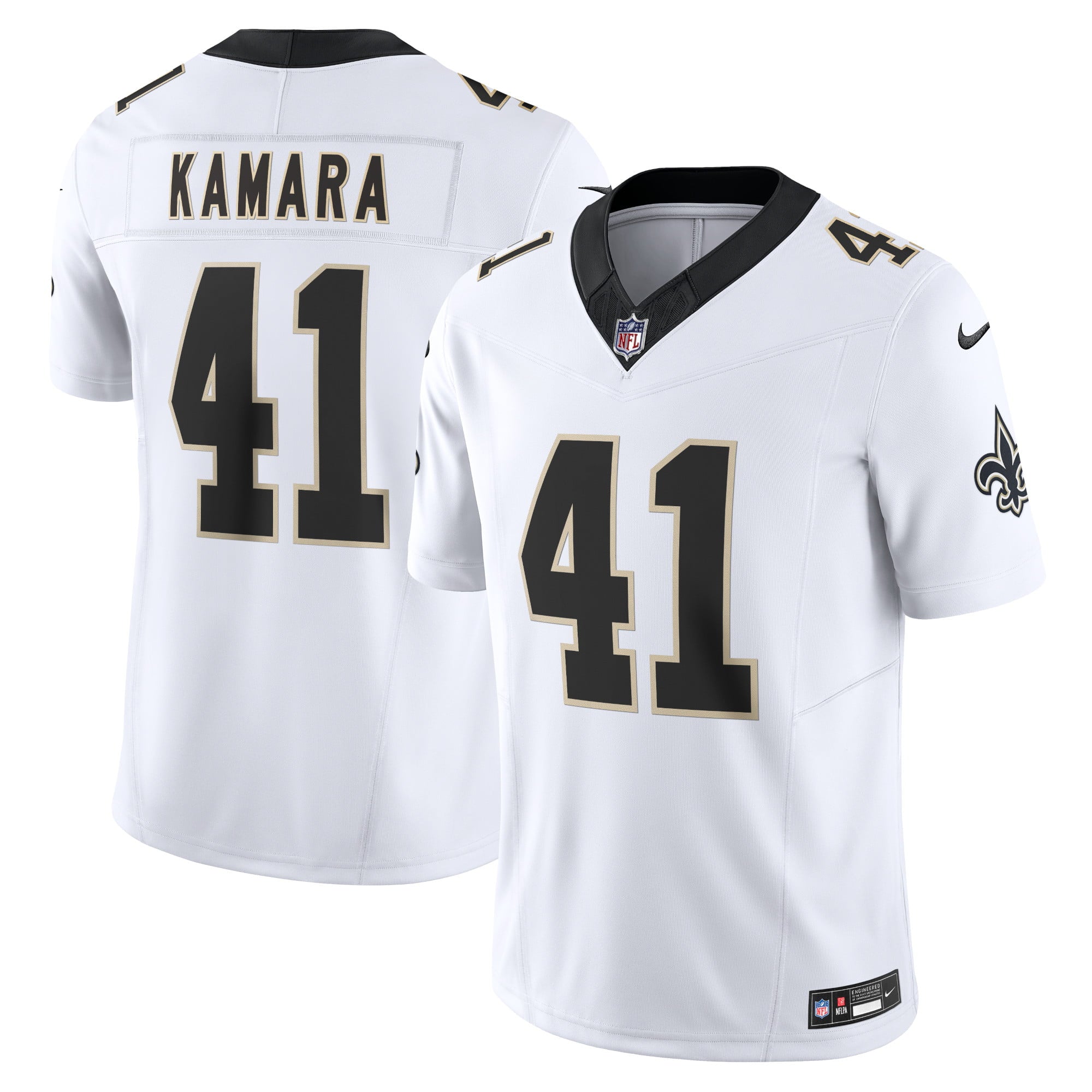 Men's Nike Alvin Kamara White New Orleans Saints Vapor F.U.S.E. Limited Jersey - vstockx