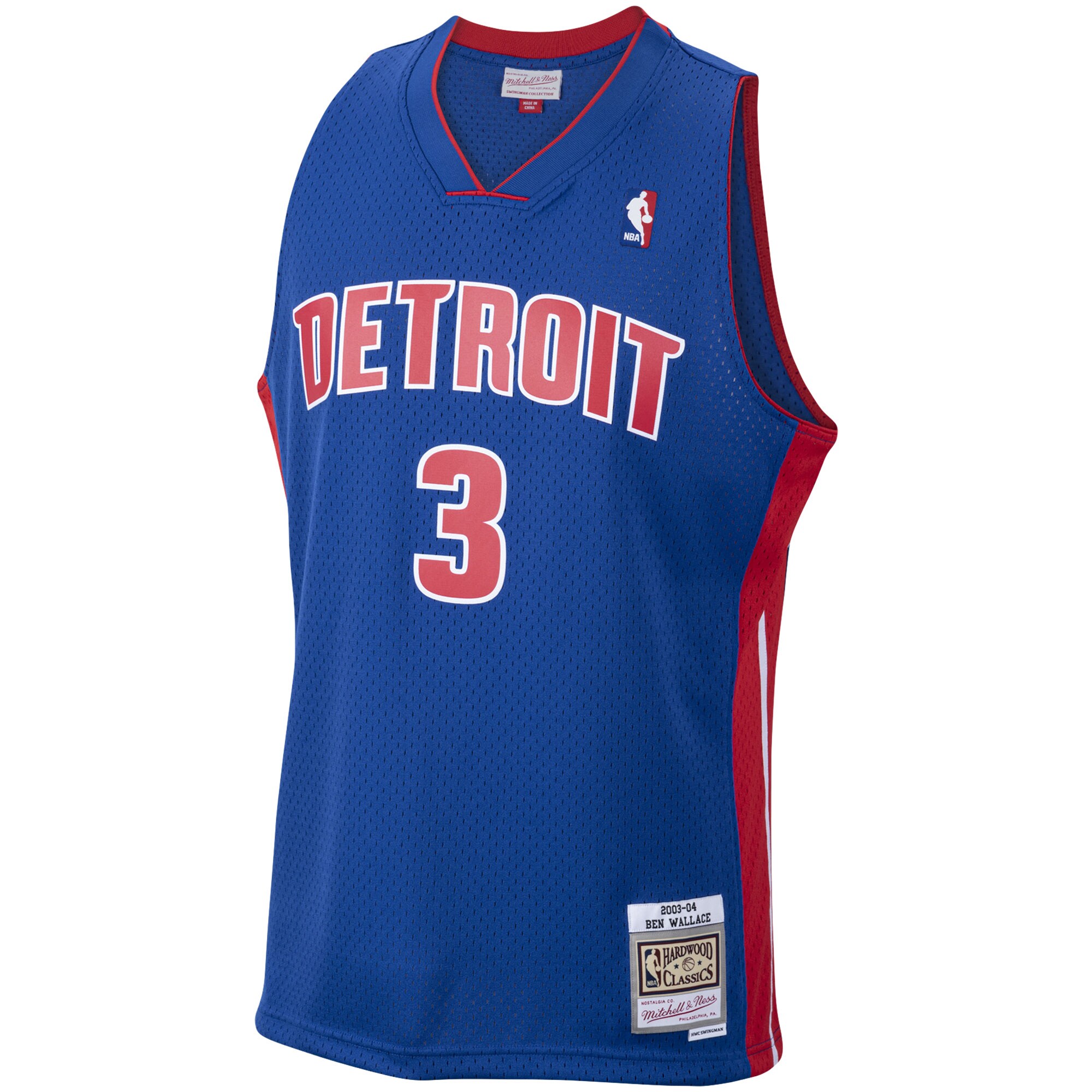 Ben Wallace Detroit Pistons Mitchell & Ness Hardwood Classics Swingman Jersey - Royal - vstockx