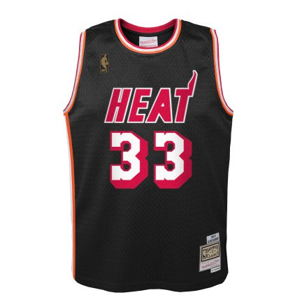 Youth Miami Heat Alonzo Mourning Mitchell & Ness Black 1996-97 Hardwood Classics Jersey - vstockx