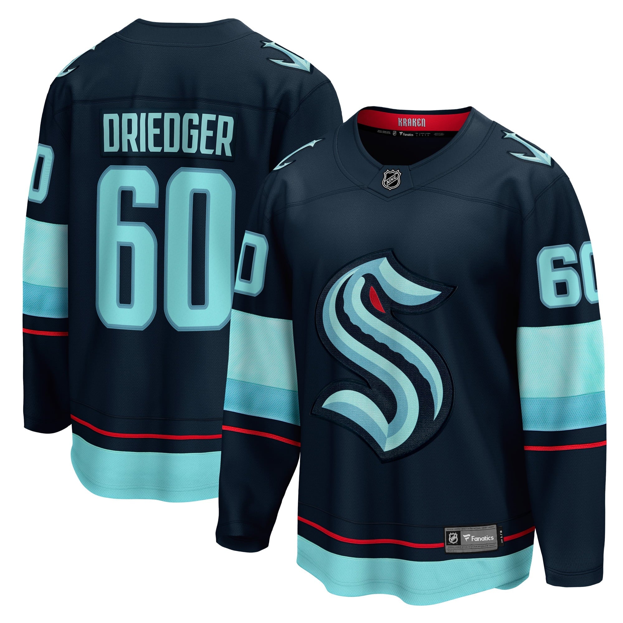 Men's Fanatics Branded Chris Driedger Deep Sea Blue Seattle Kraken Home Breakaway Player Jersey - vstockx