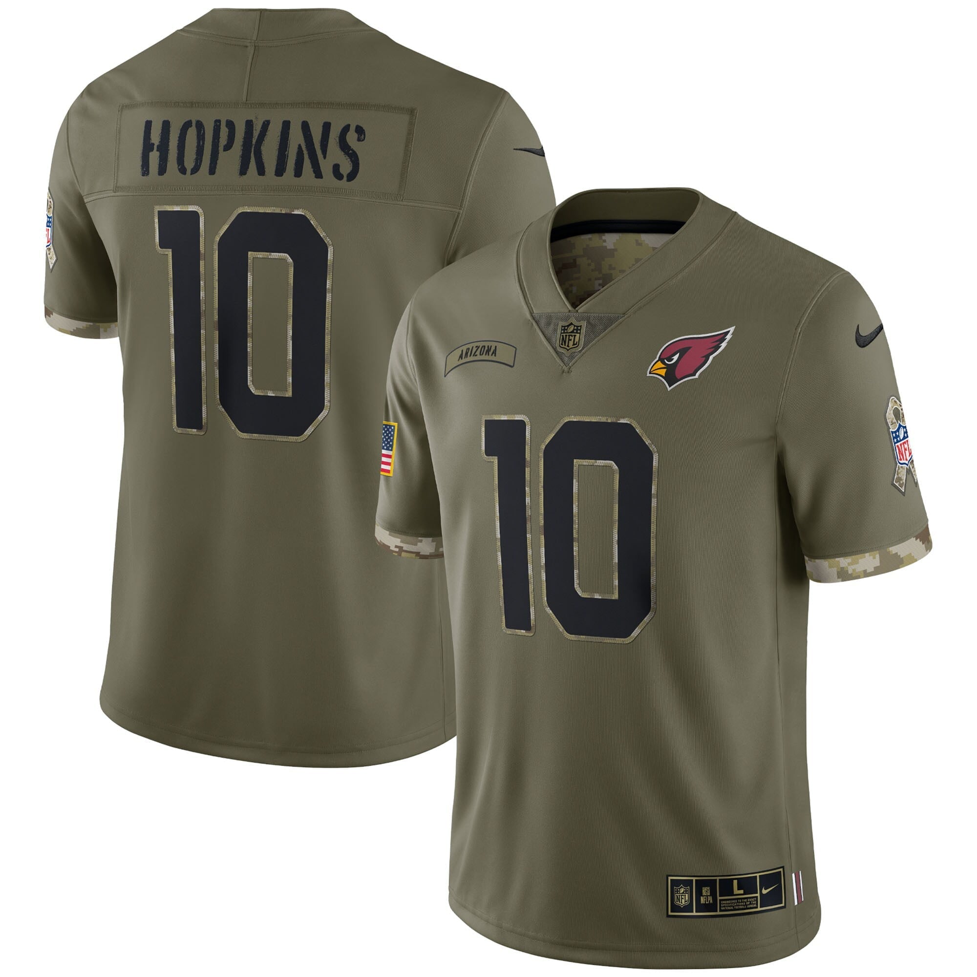 Men's Nike DeAndre Hopkins Olive Arizona Cardinals 2022 Salute To Service Limited Jersey - vstockx