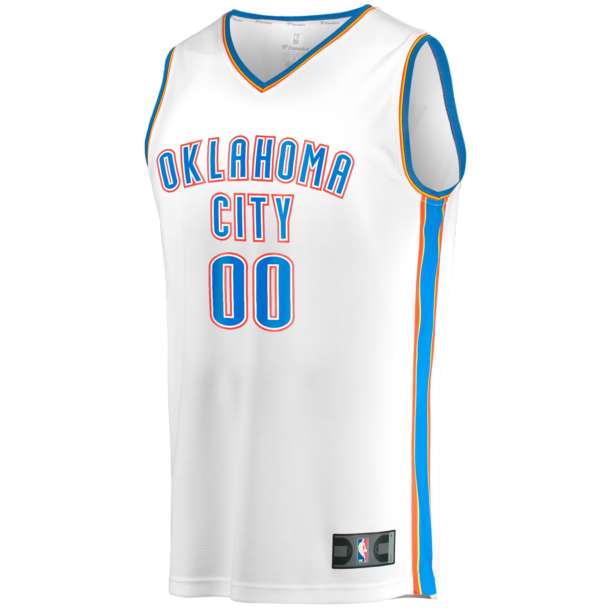 Oklahoma City Thunder Fanatics Branded Fast Break Custom Replica Jersey - White - Association Edition - vstockx