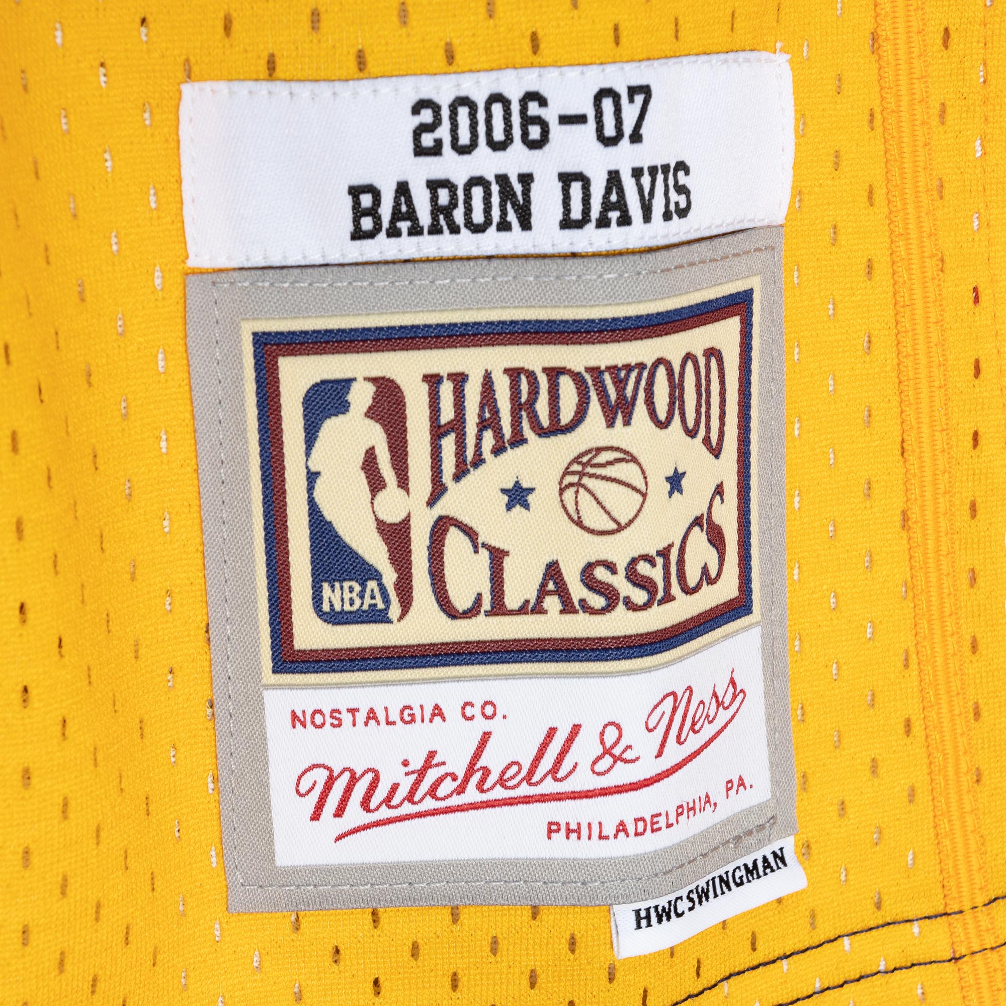 Baron Davis Golden State Warriors Mitchell & Ness Hardwood Classics 2006/07 Split Swingman Jersey - Navy/Gold - vstockx