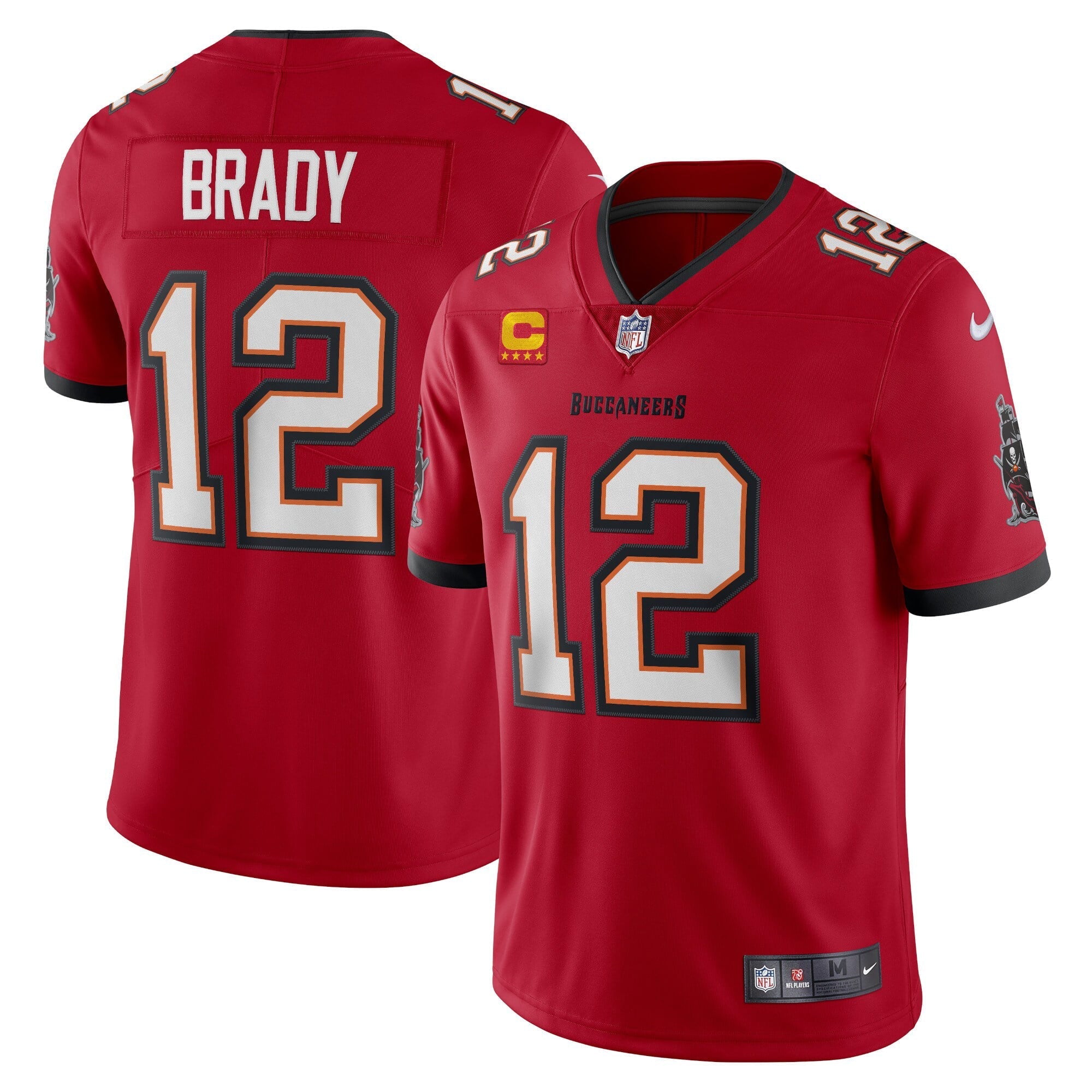 Men's Nike Tom Brady Red Tampa Bay Buccaneers Captain Vapor Limited Jersey - vstockx