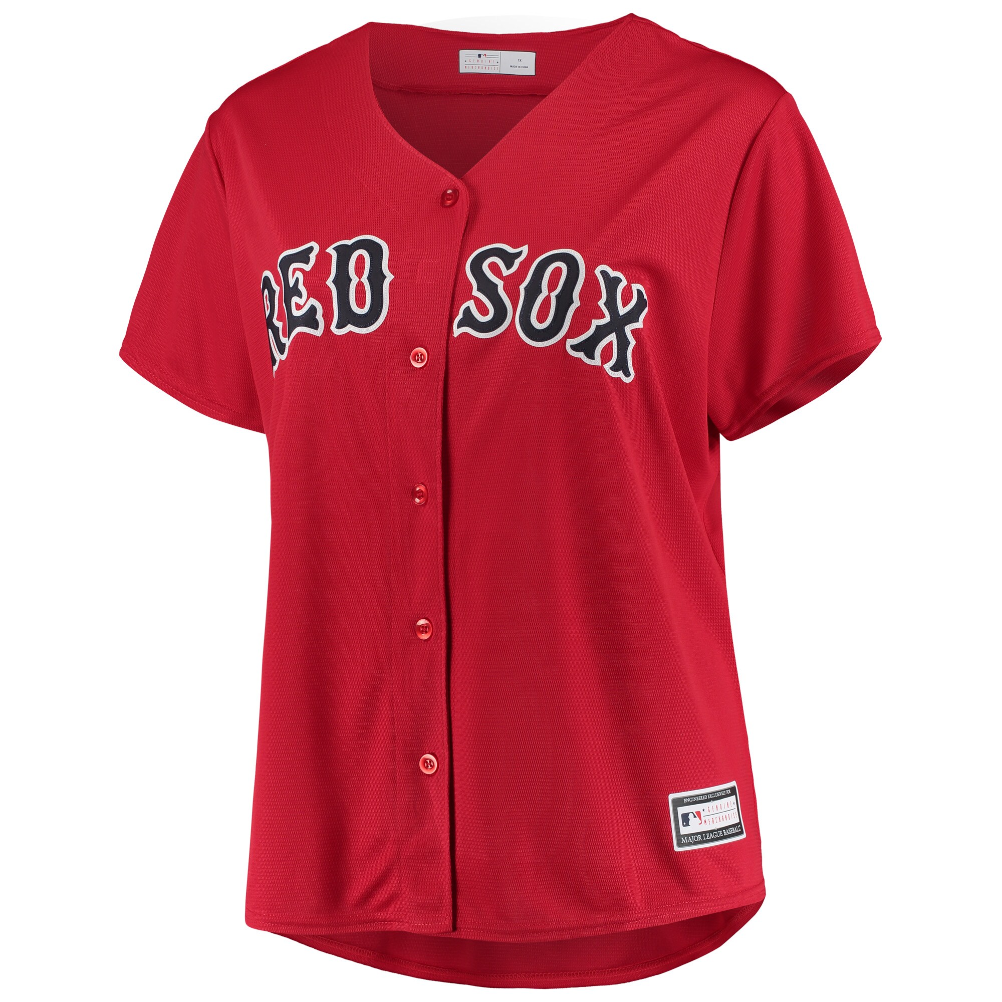 Boston Red Sox Women's Plus Size Alternate Replica Team Jersey - Red - vstockx