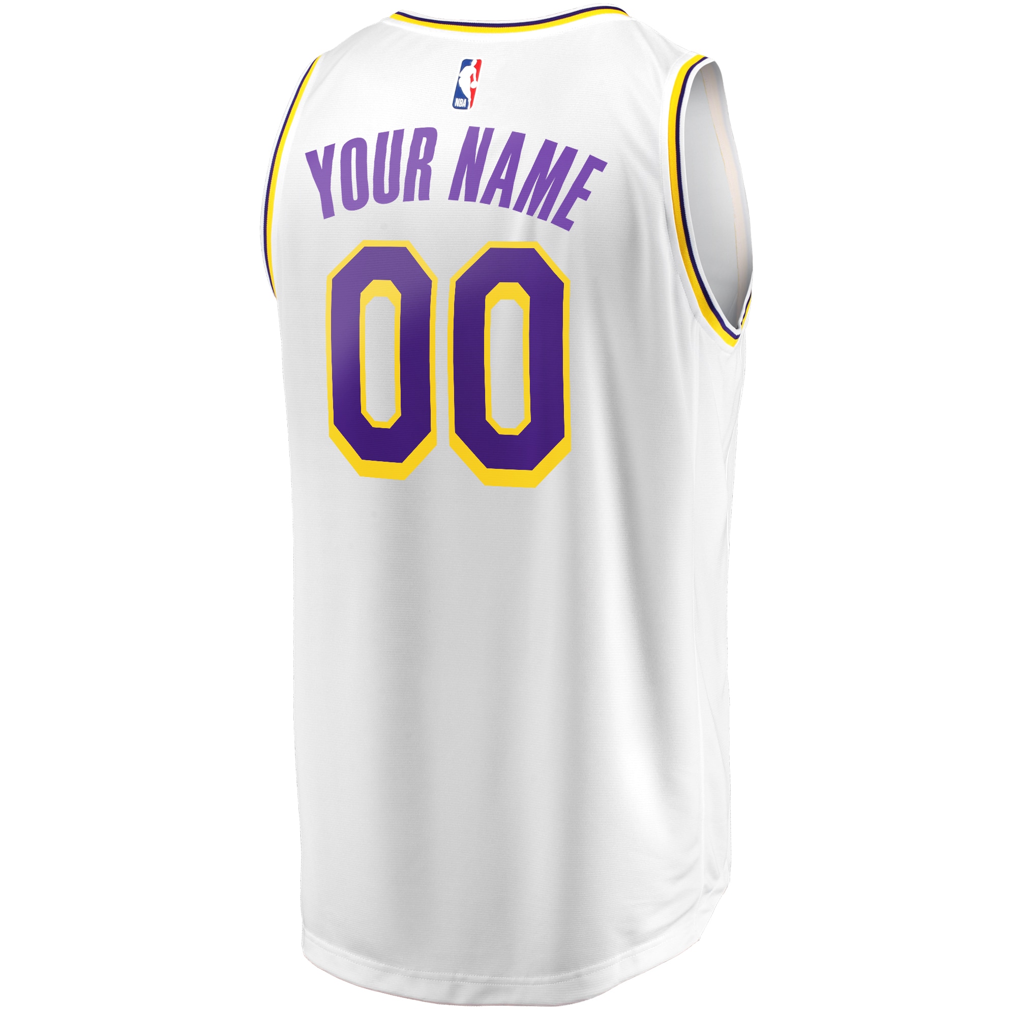 Los Angeles Lakers Fanatics Branded Fast Break Custom Replica Jersey - Association Edition - White - vstockx