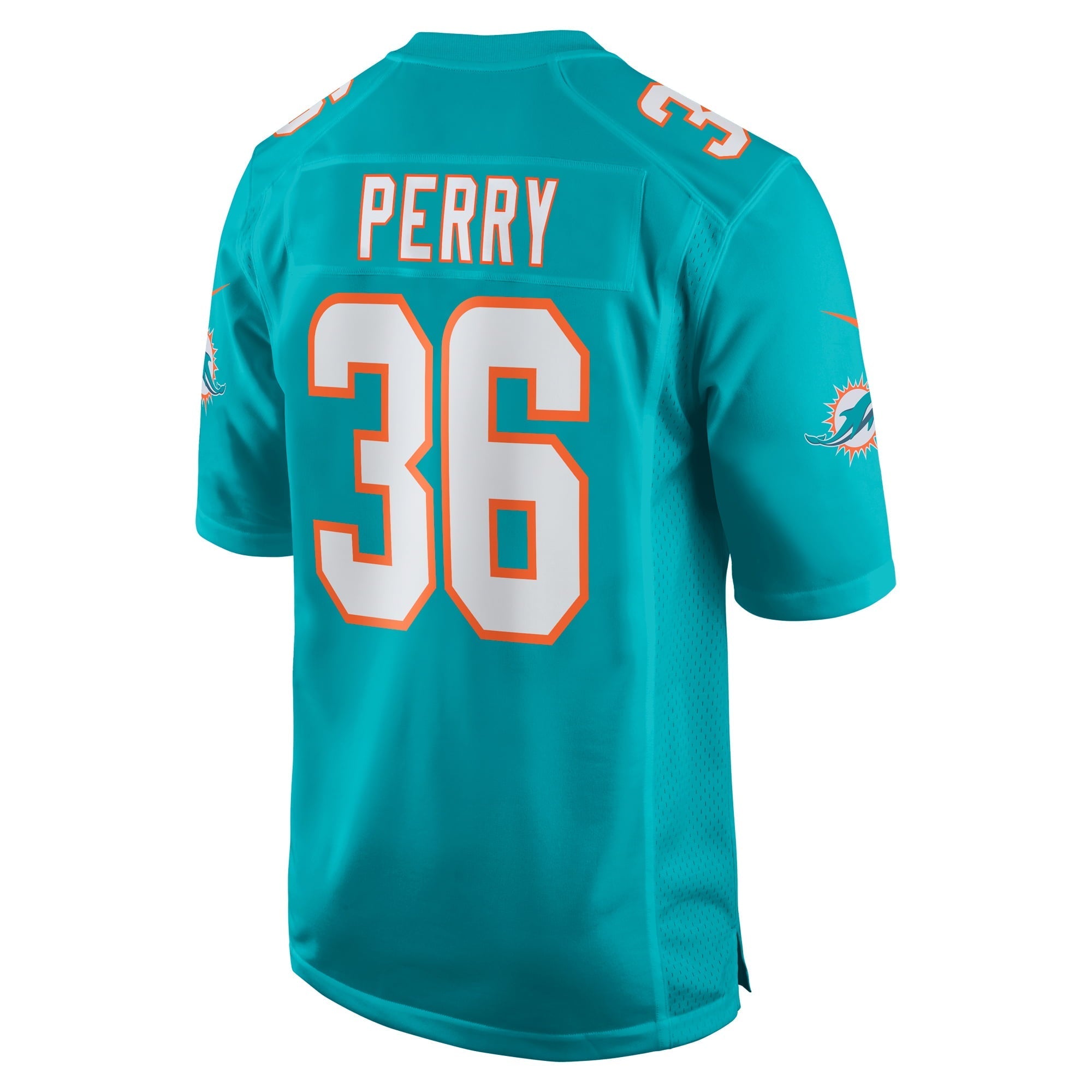 Men's Nike Jamal Perry Aqua Miami Dolphins Home Game Player Jersey - vstockx