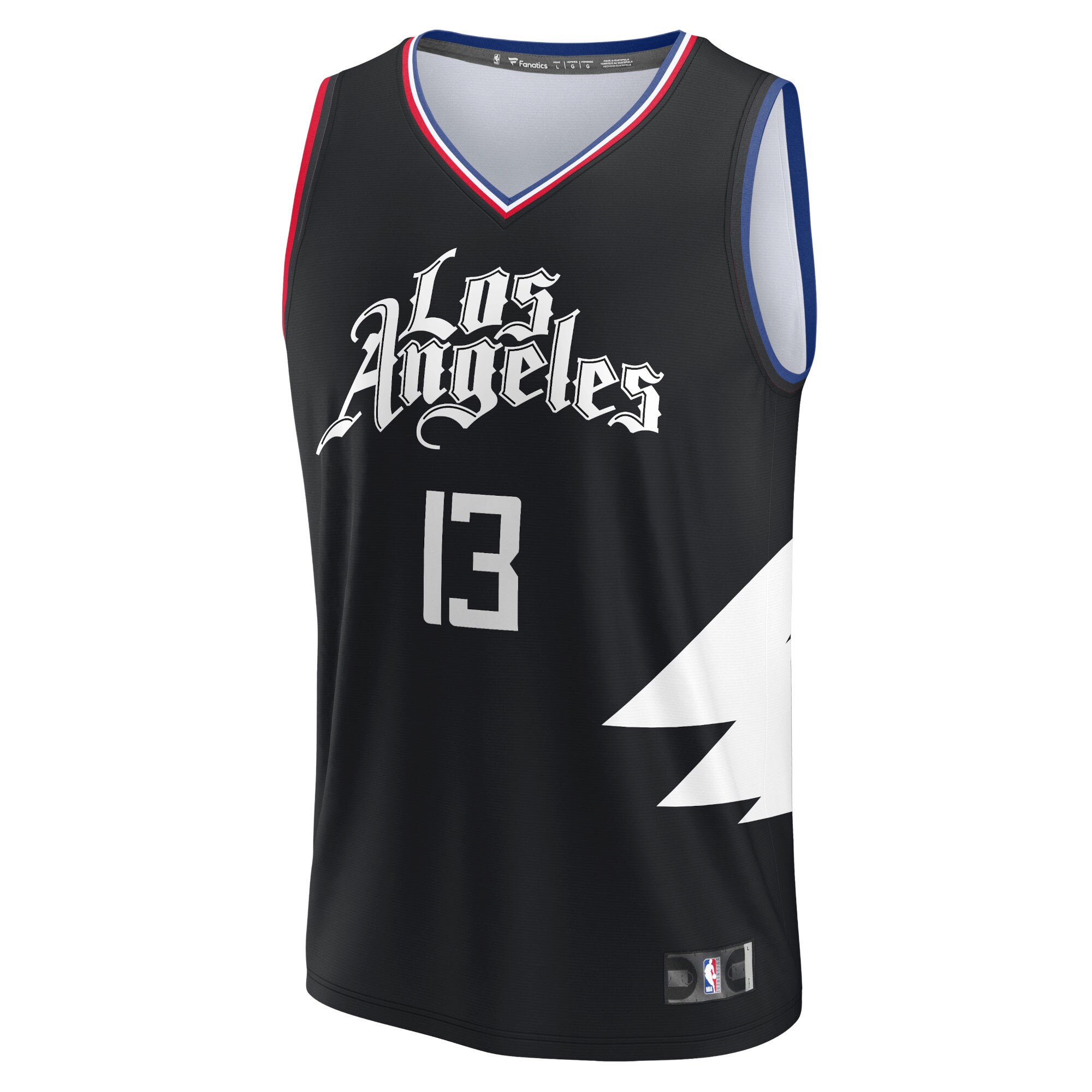 Paul George LA Clippers Fanatics Branded Fast Break Replica Player Jersey - Statement Edition - Black - vstockx