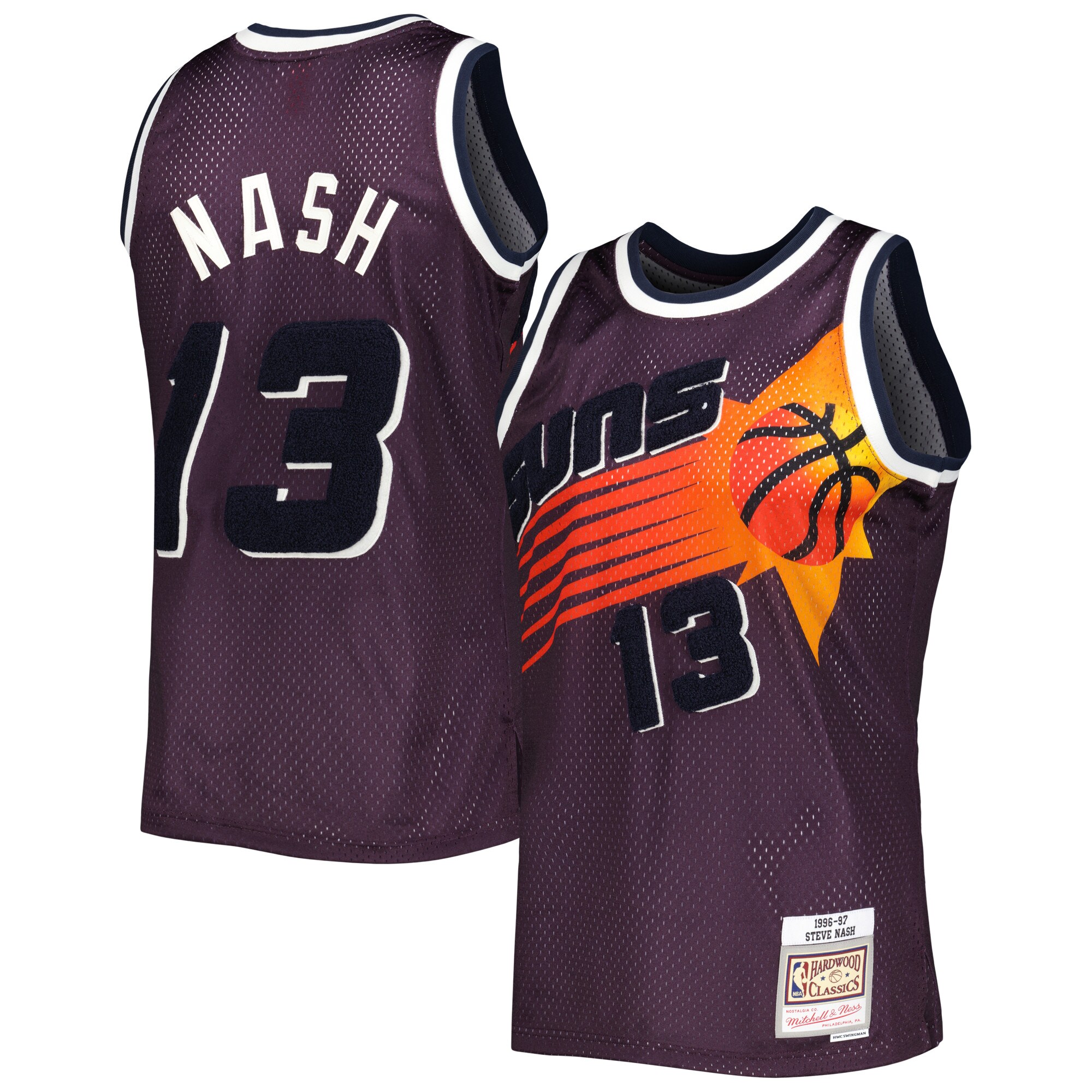 Steve Nash Phoenix Suns Mitchell & Ness Hardwood Classics Off-Court Swingman Jersey - Purple - vstockx